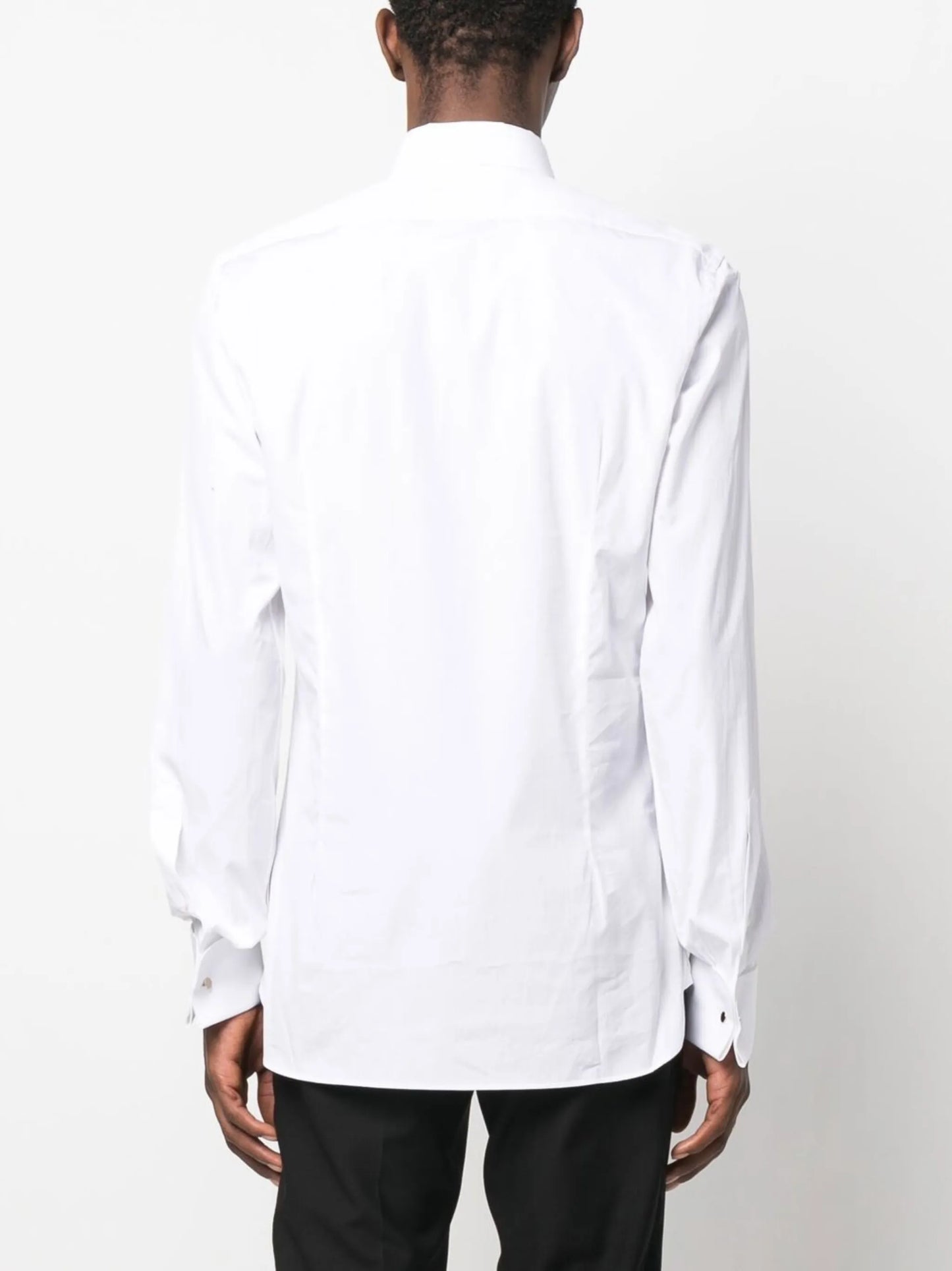 pleat-detail cotton shirt