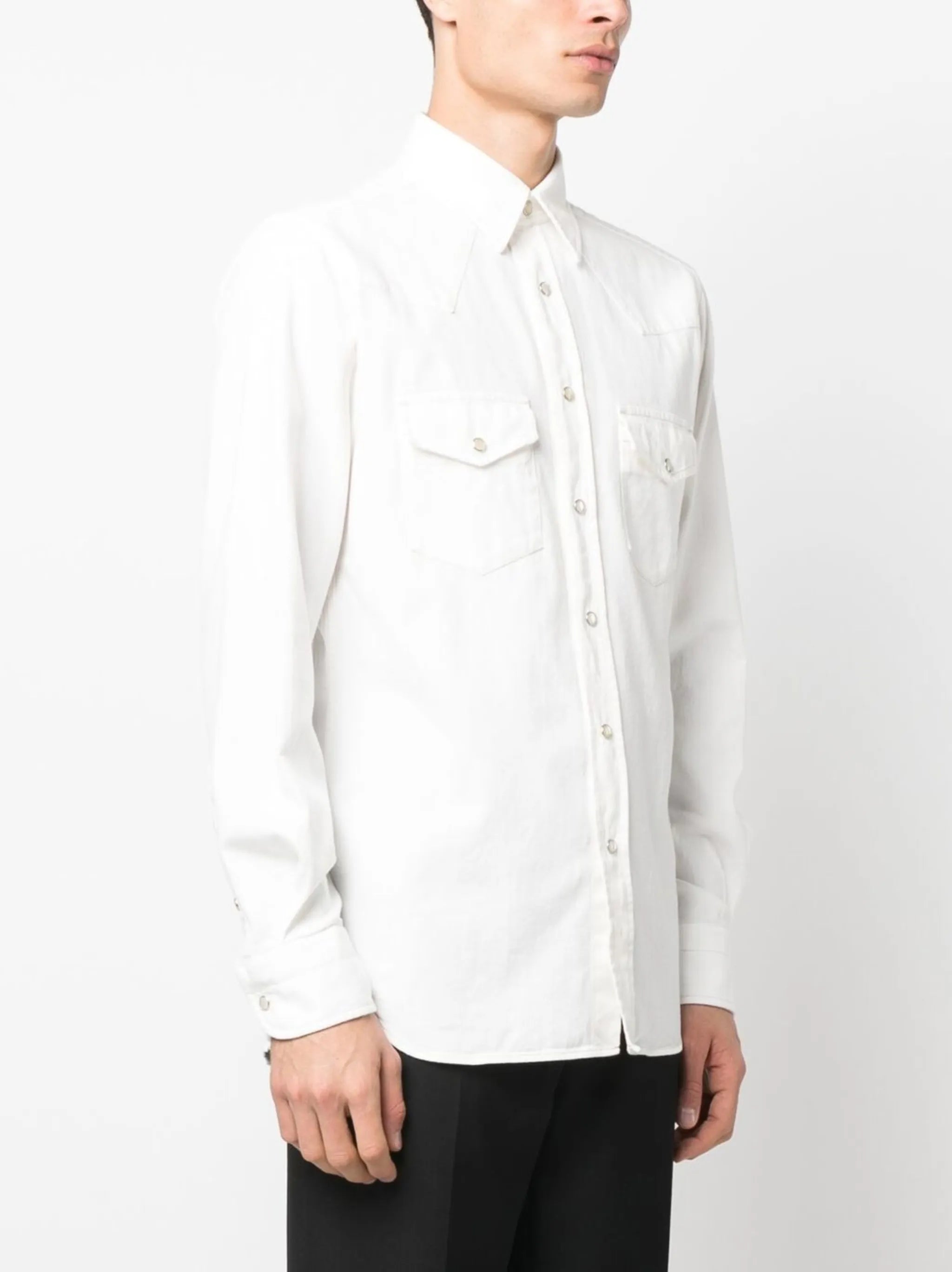 long-sleeve denim shirt