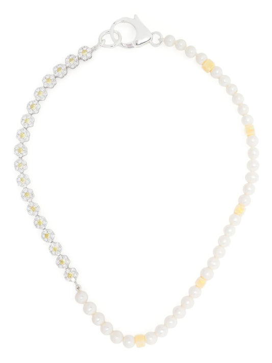 Daisy sterling silver pearl necklace