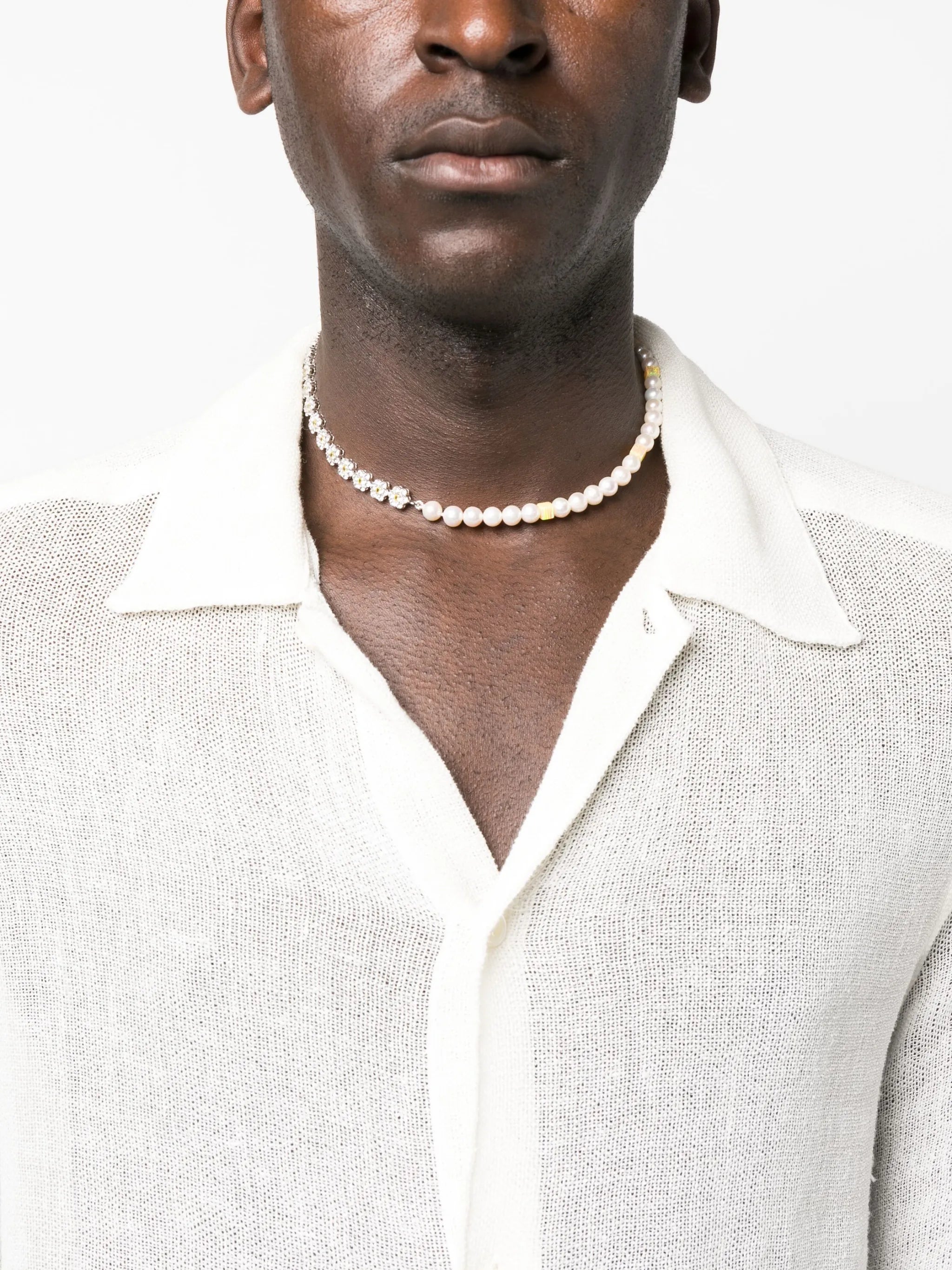Daisy sterling silver pearl necklace