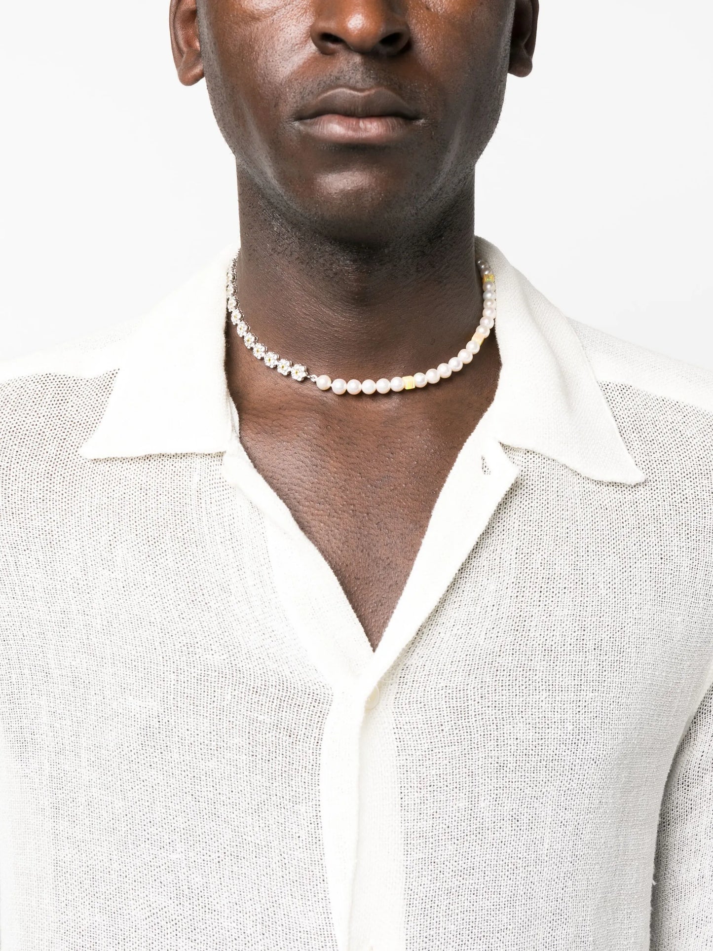 Daisy sterling silver pearl necklace