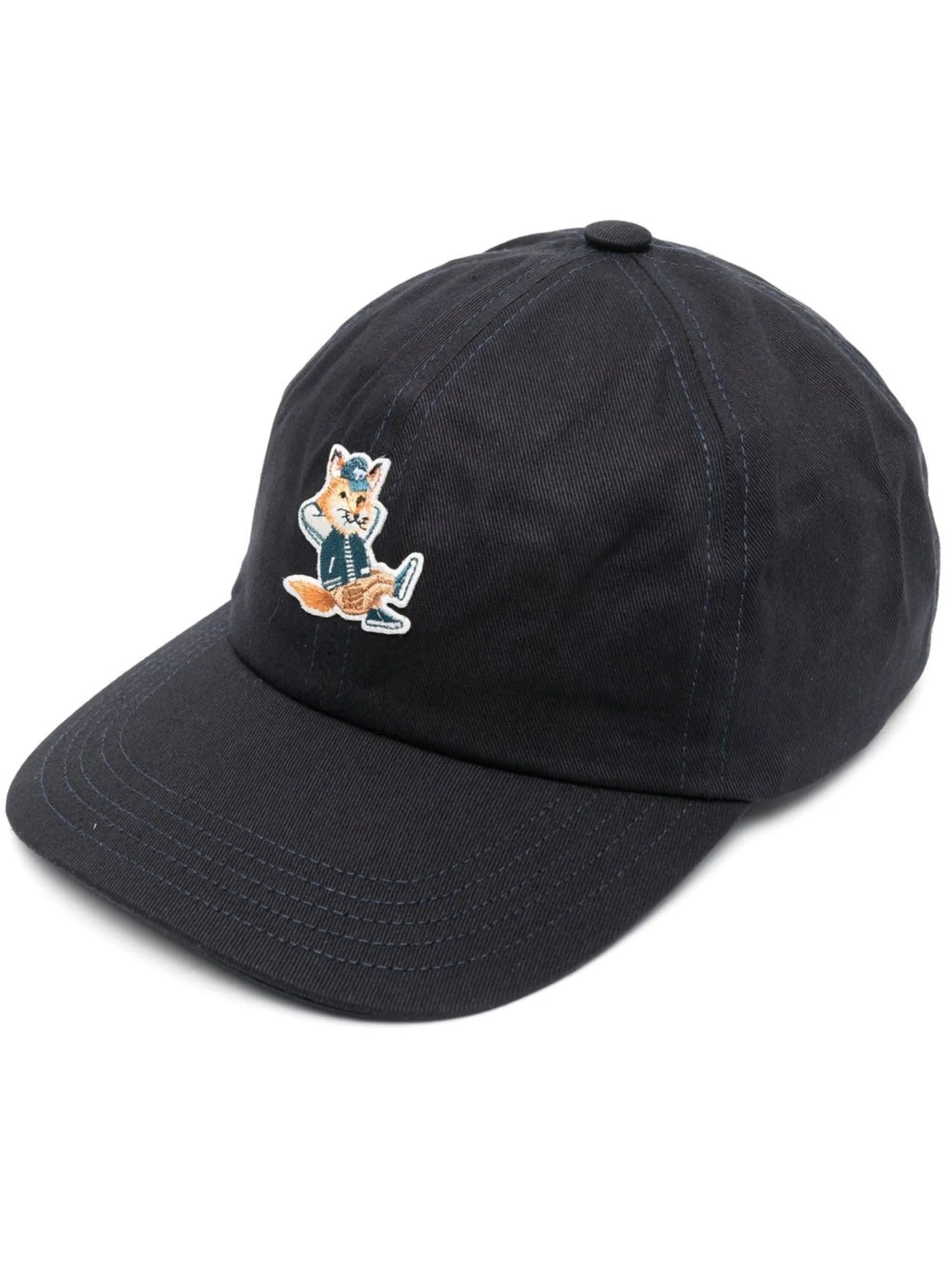 embroidered-motif cotton cap