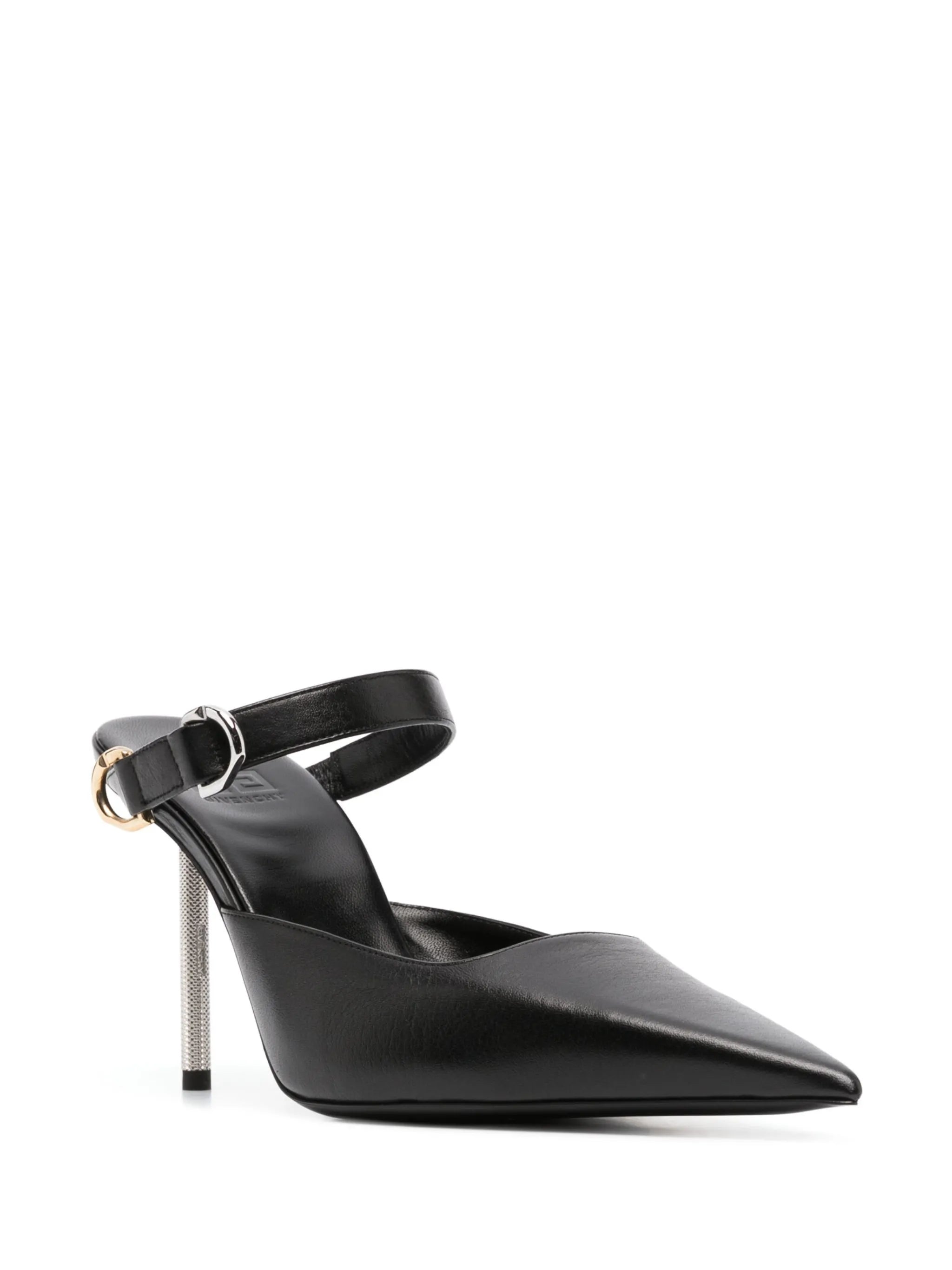 110mm pointed-toe leather mules