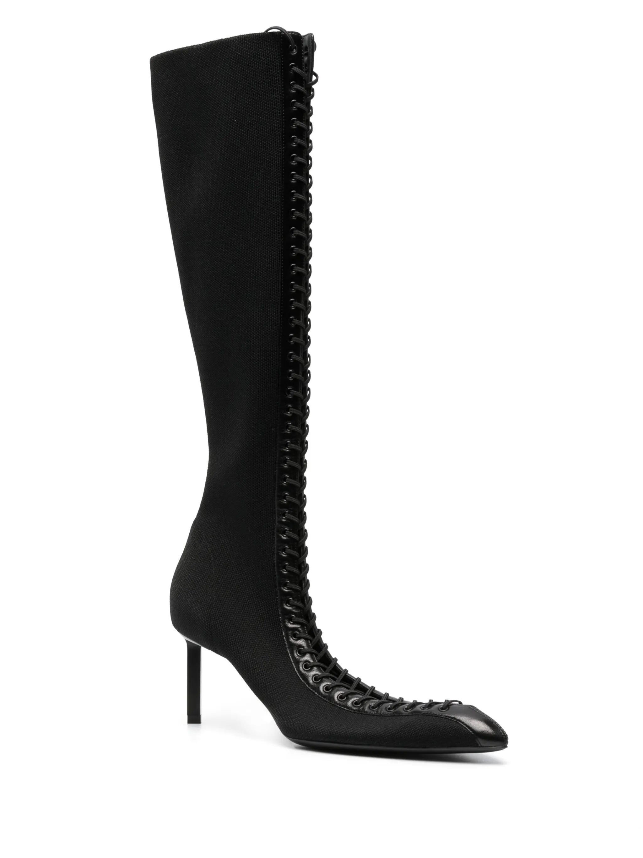 knee-high 70mm lace-up leather boots