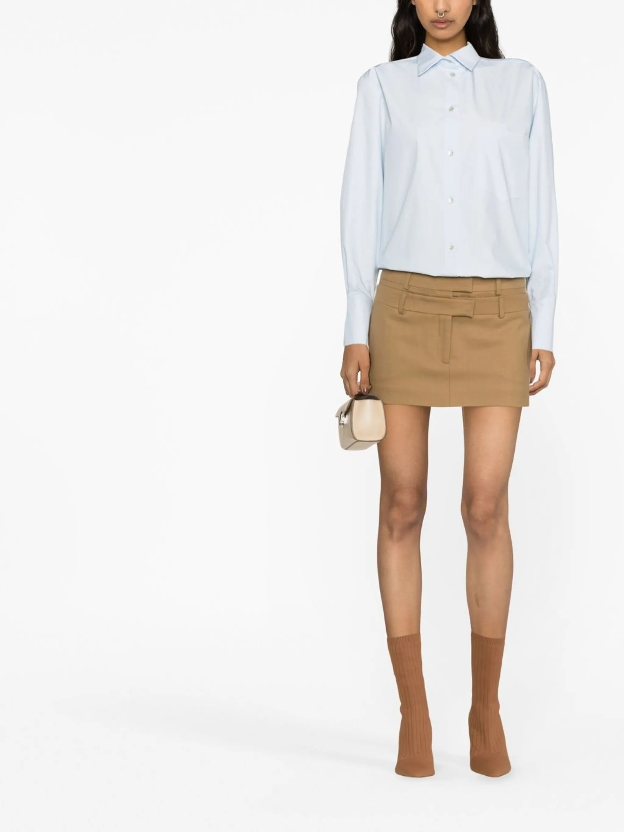 Morio double-waist miniskirt