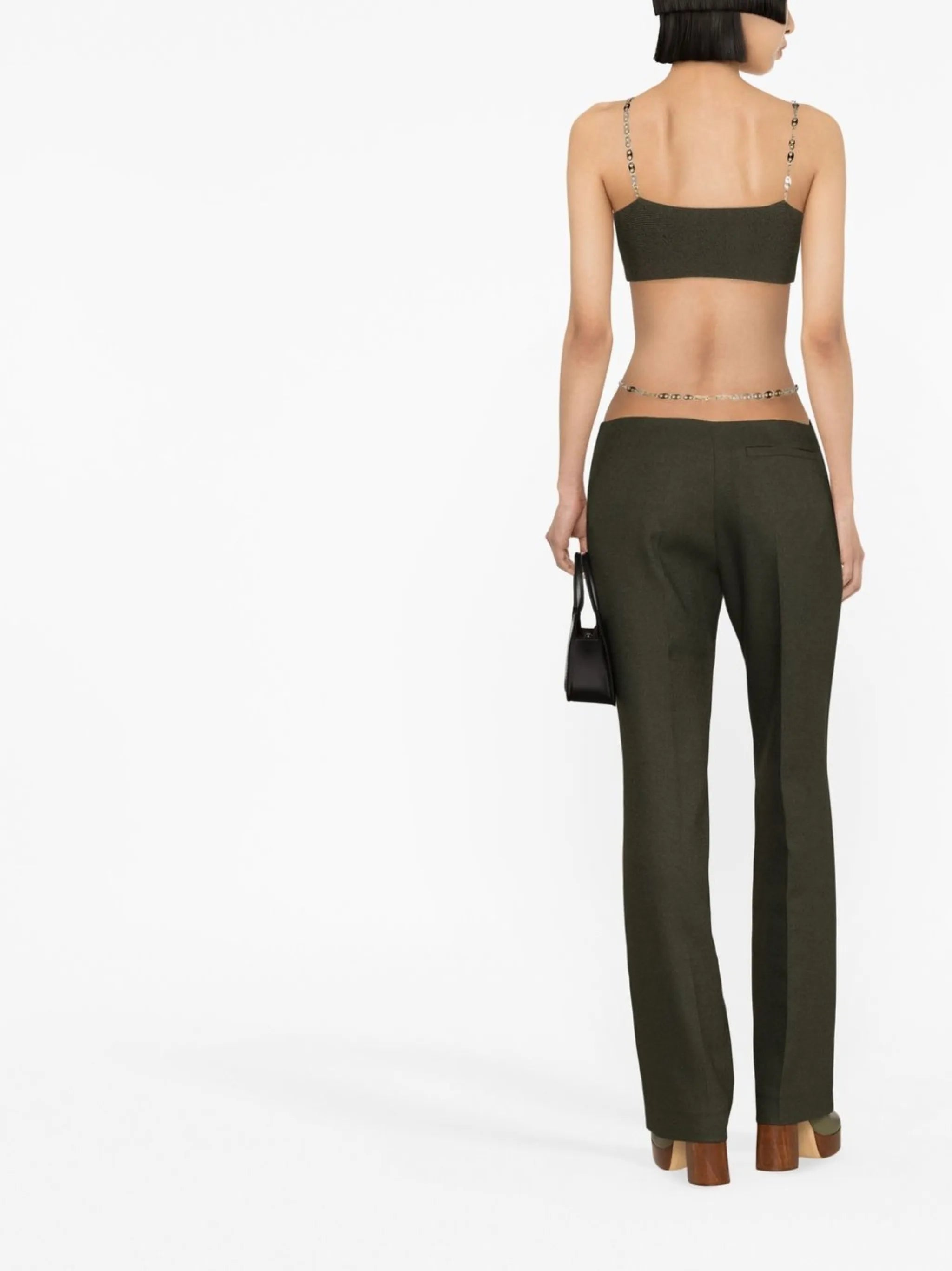 seam-detail straight trousers