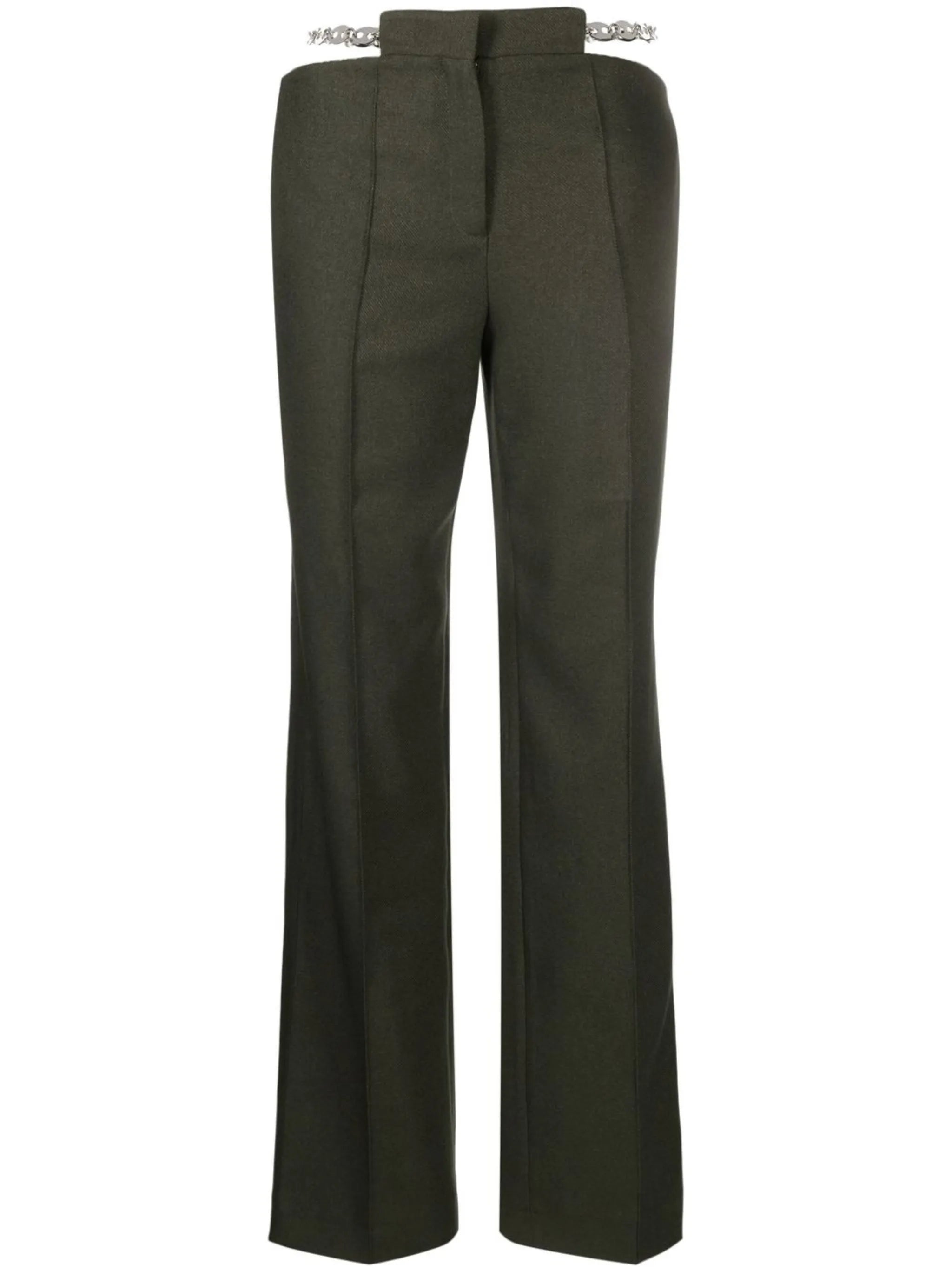 seam-detail straight trousers