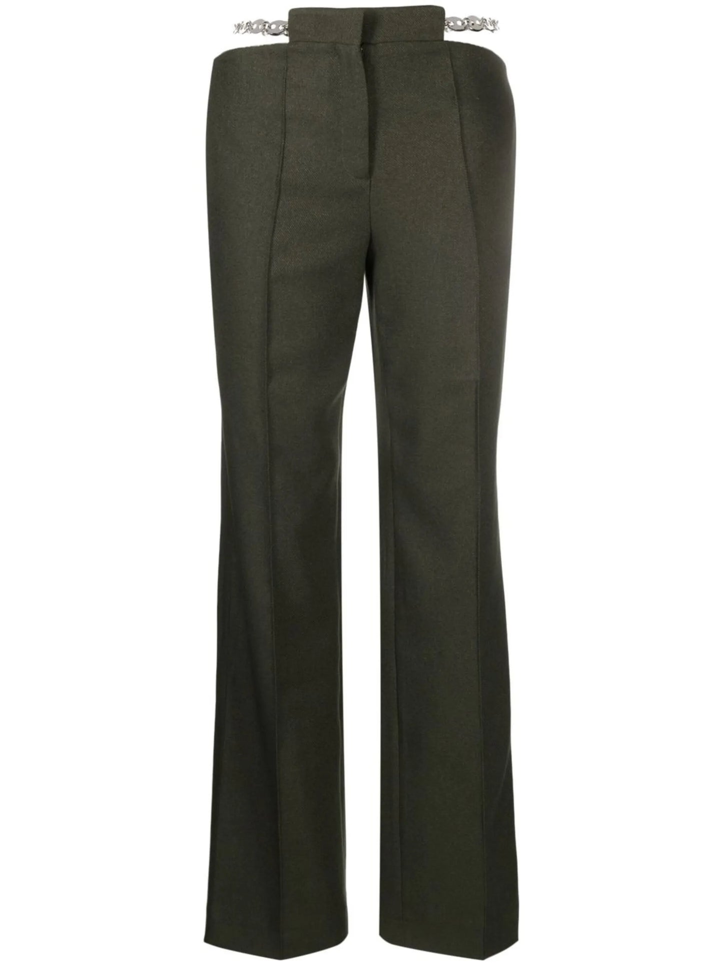 seam-detail straight trousers
