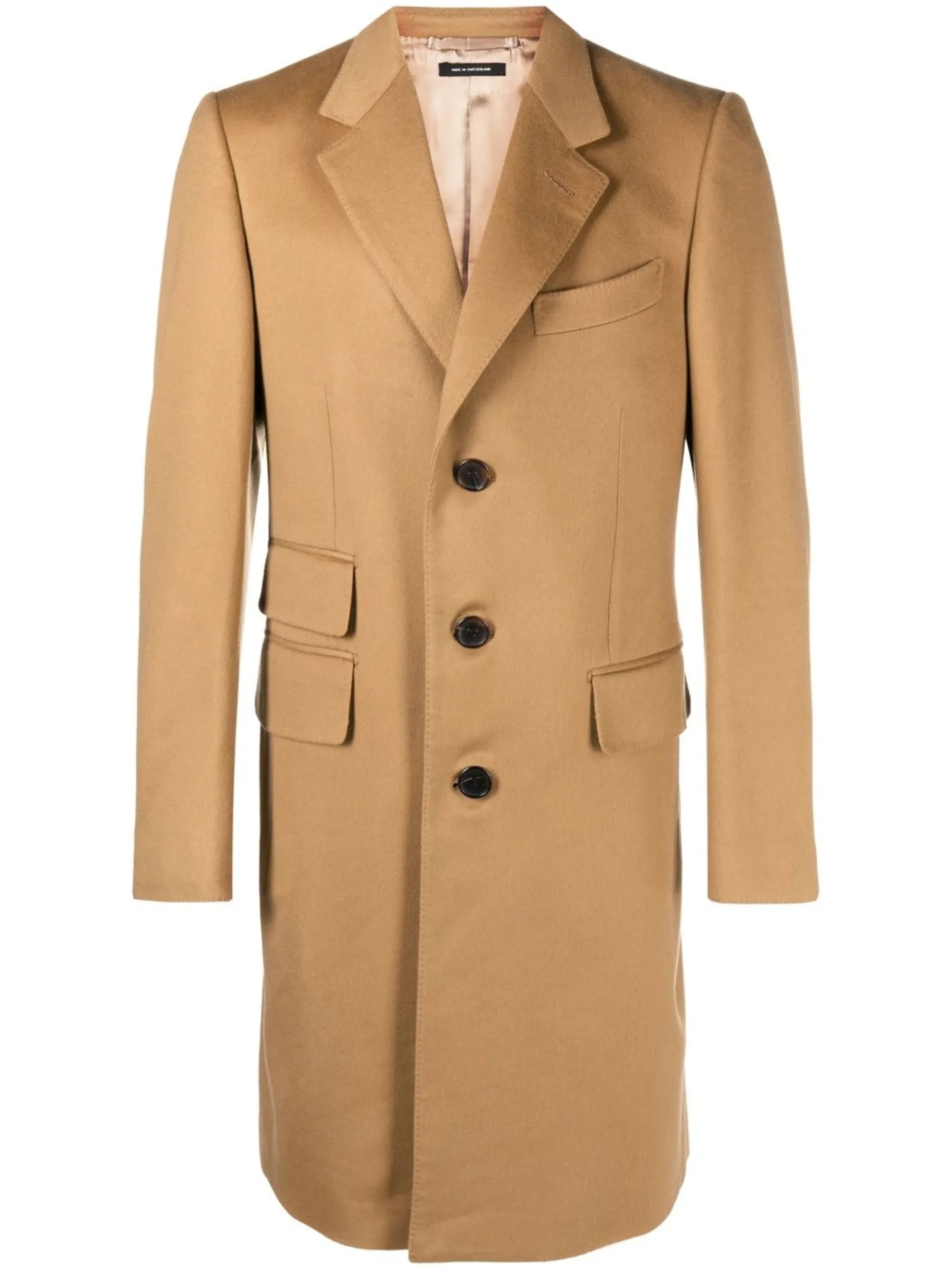 single-breasted cashmere coat