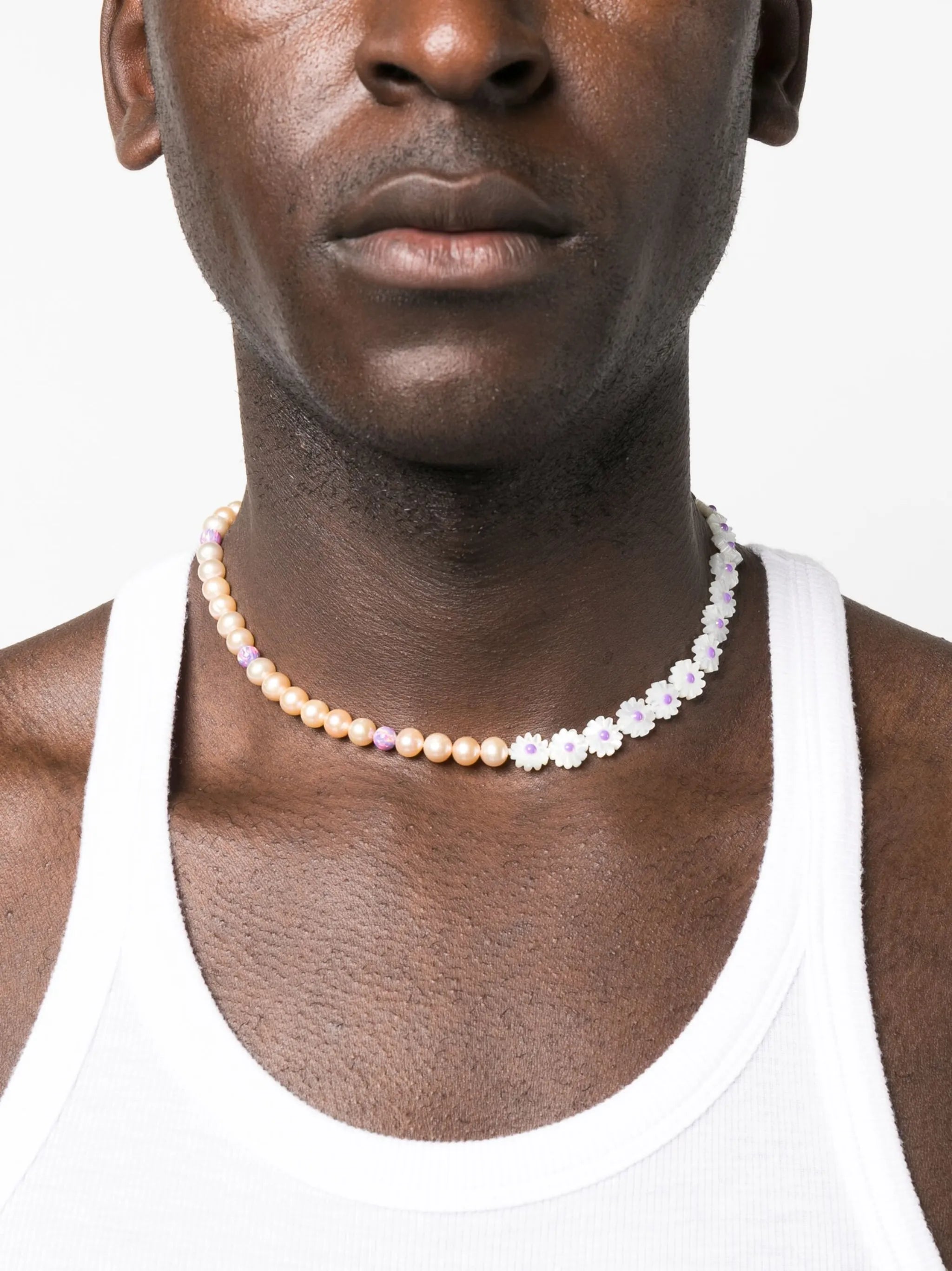 beaded sterling silver necklace