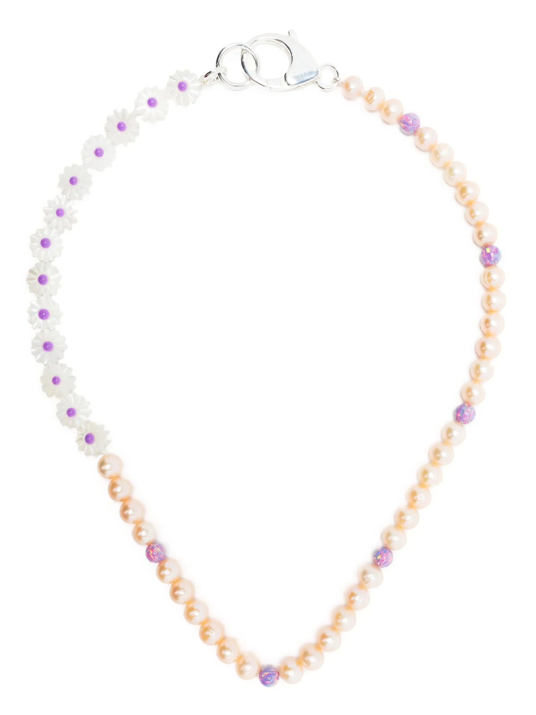 beaded sterling silver necklace