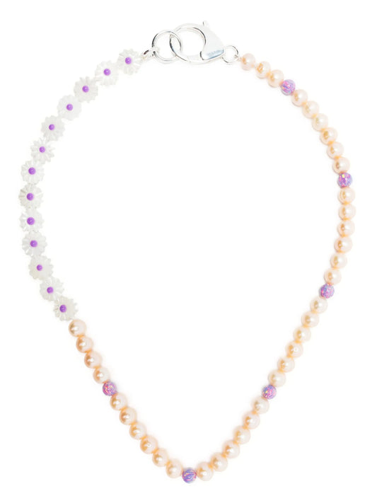 beaded sterling silver necklace