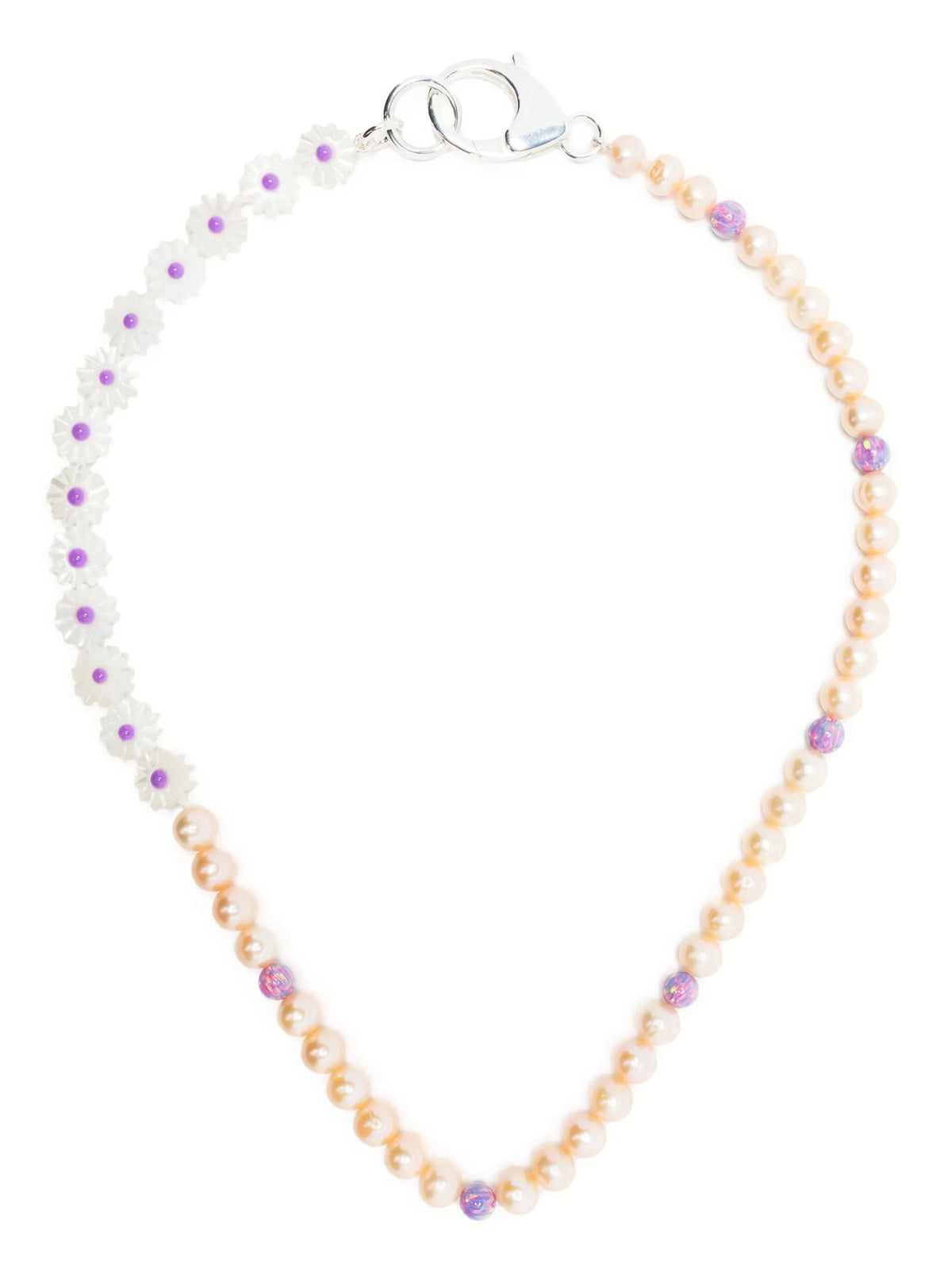 beaded sterling silver necklace