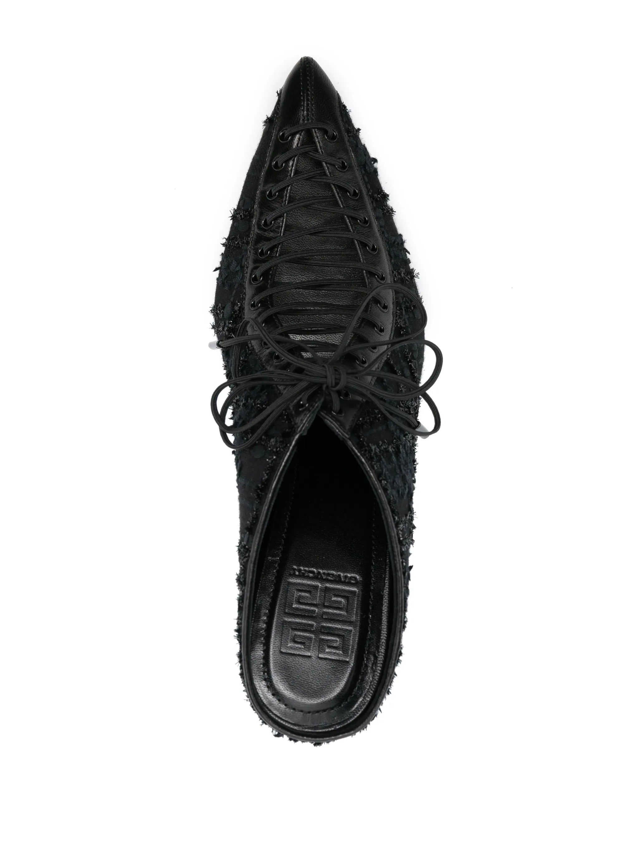 Show lace-up knitted pumps