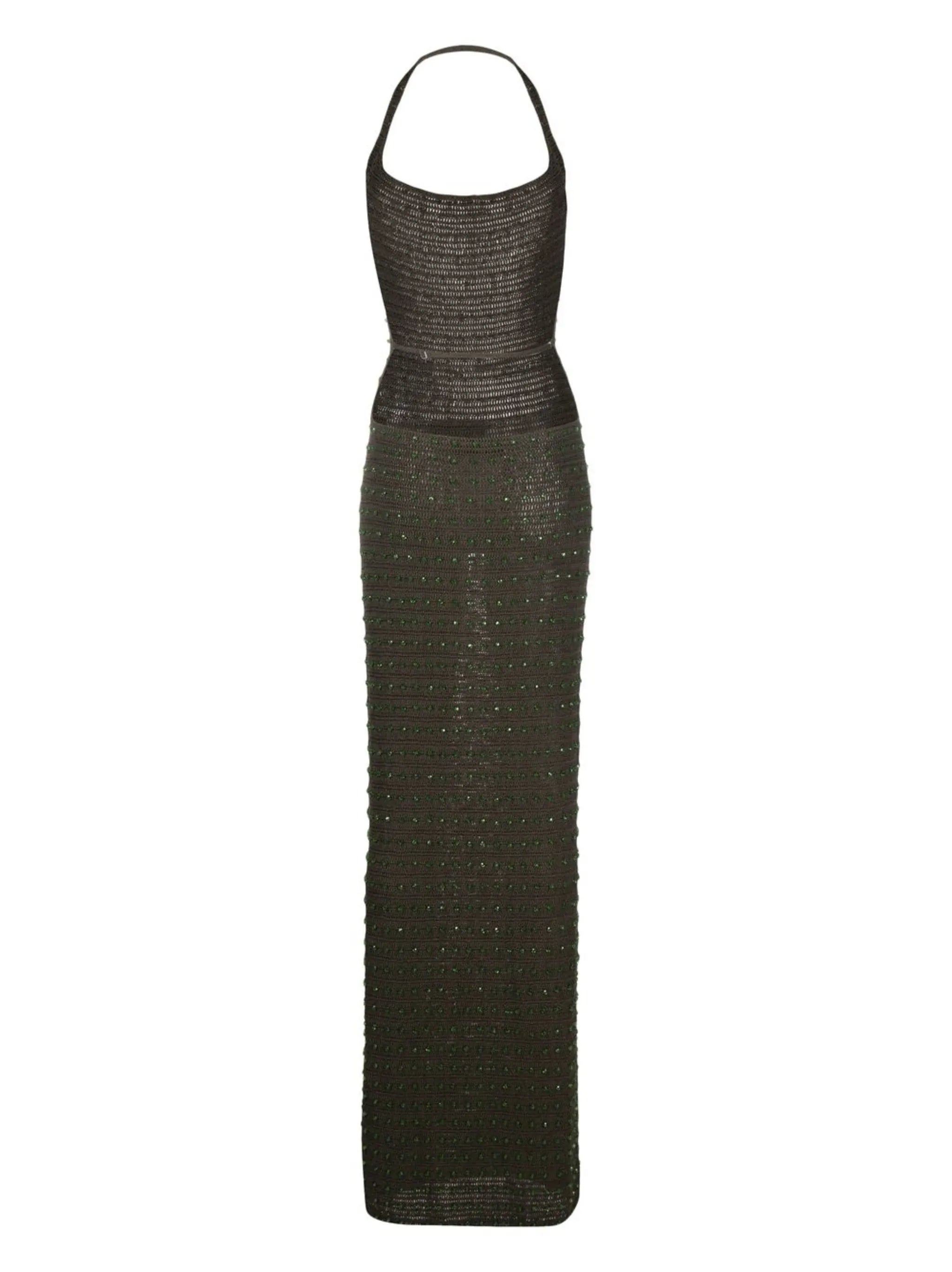 Erzu crochet crystal maxi dress