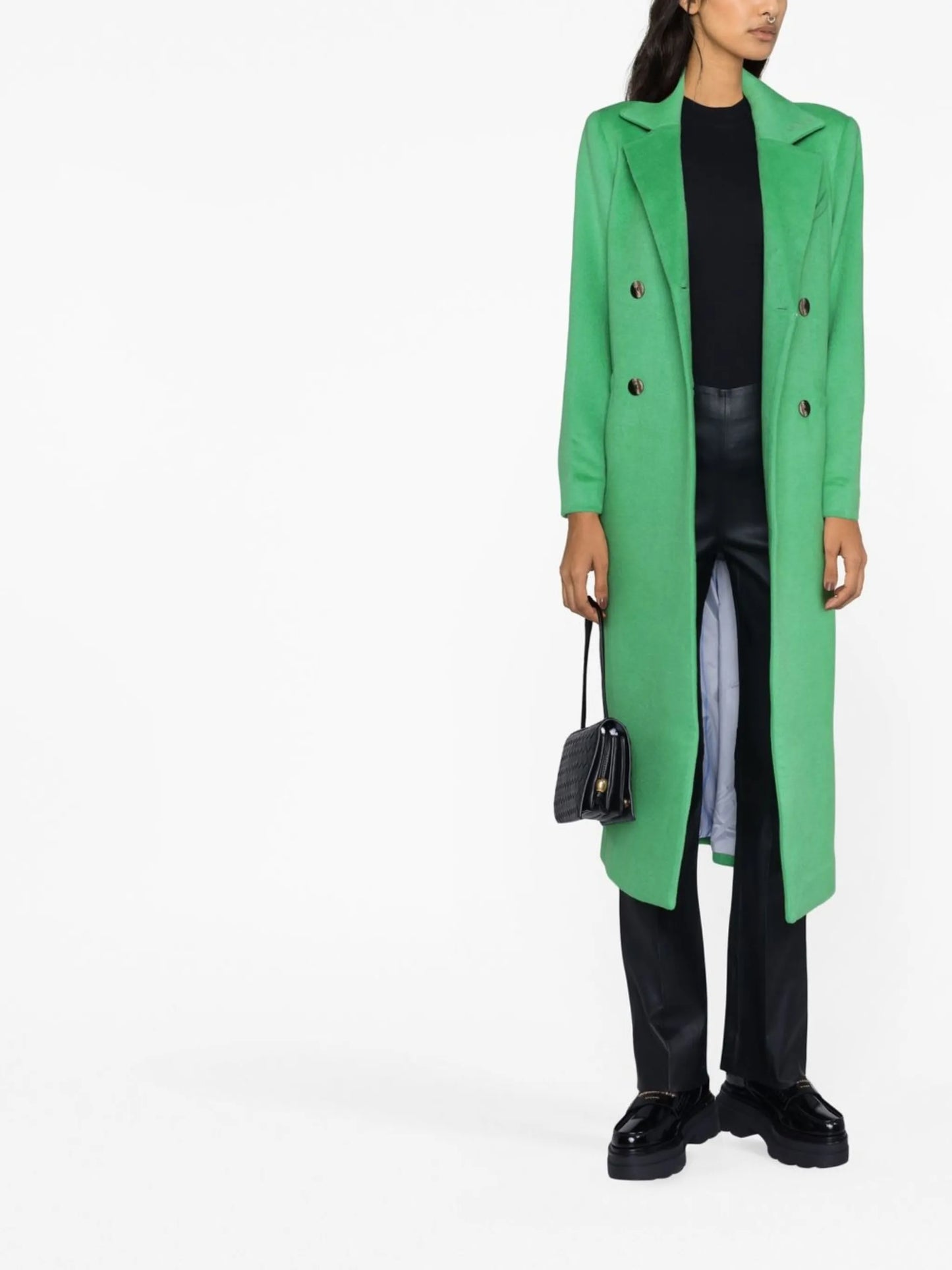 high-waisted leather trousers