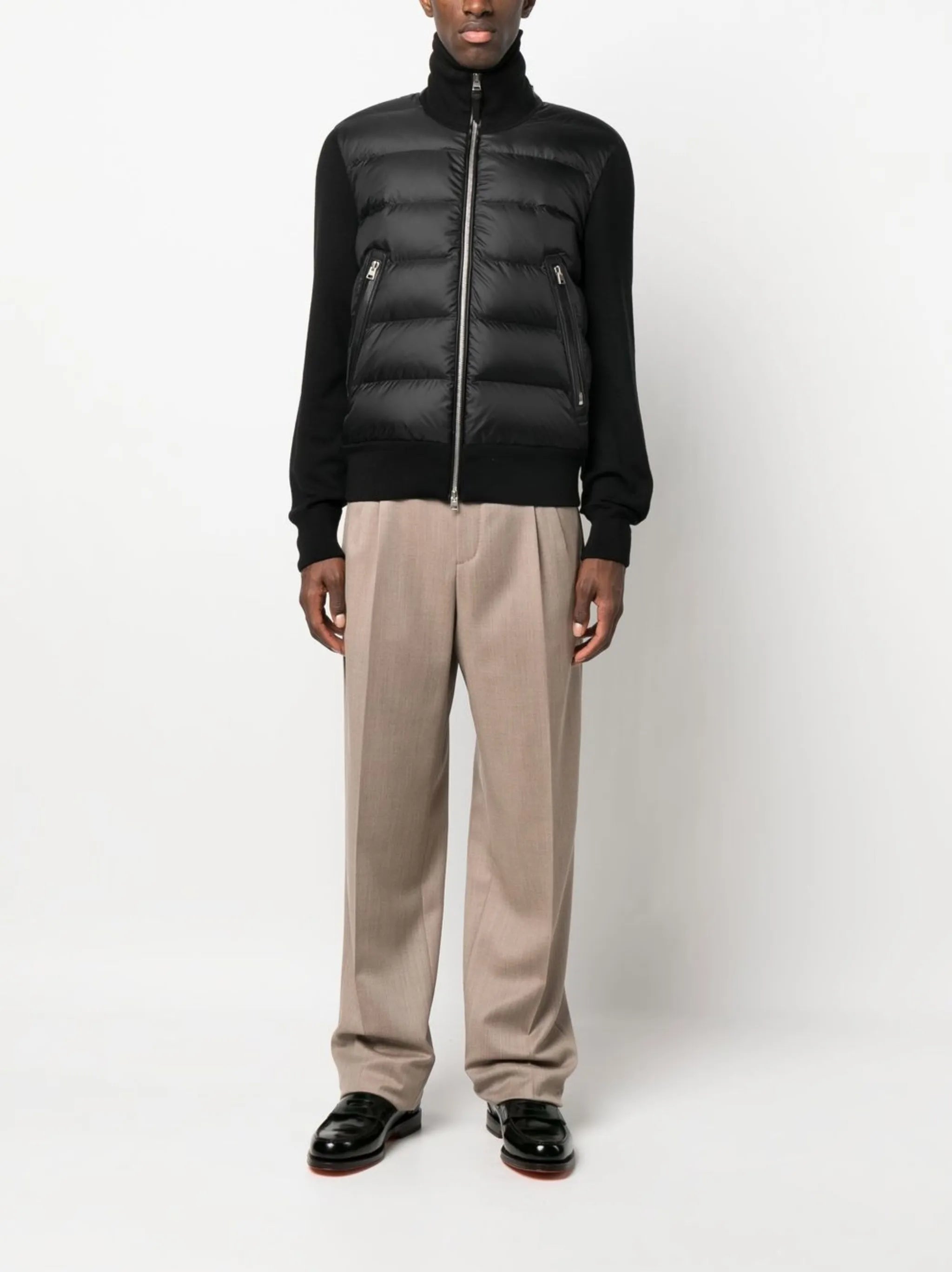 quilted zip-up jacket