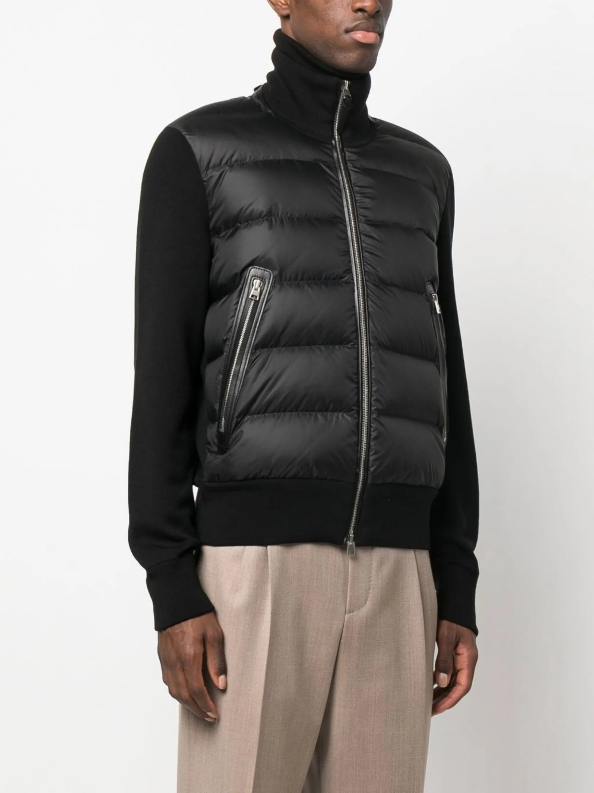 quilted zip-up jacket