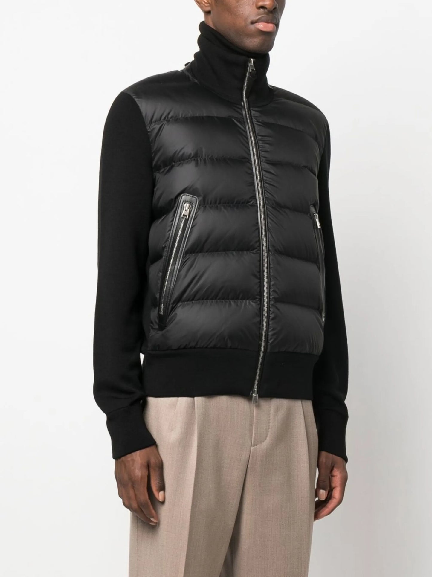 quilted zip-up jacket