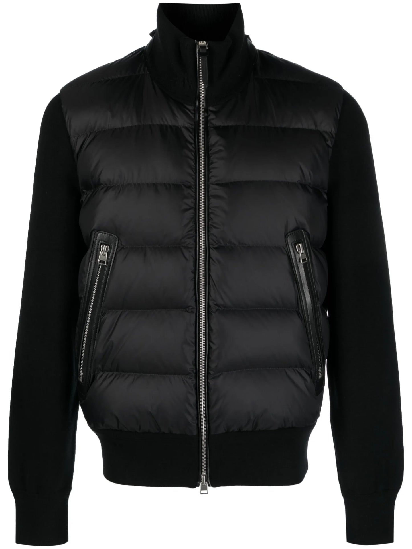 quilted zip-up jacket