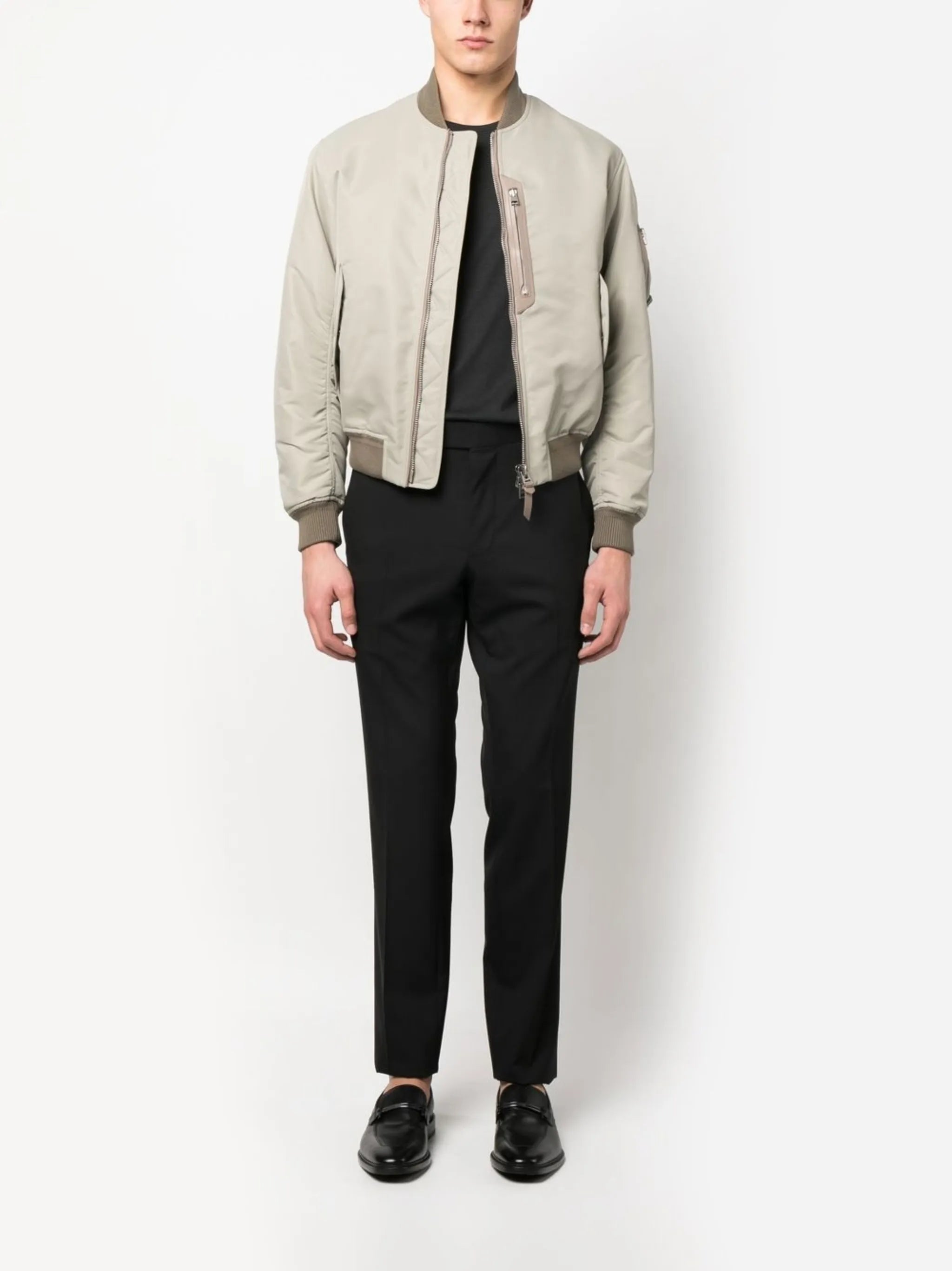 contrast-trim bomber jacket