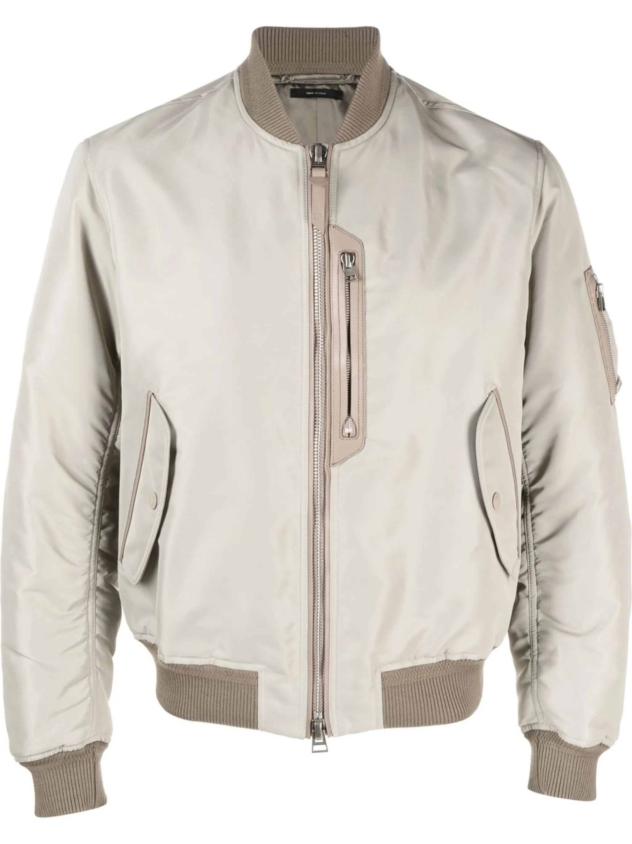 contrast-trim bomber jacket