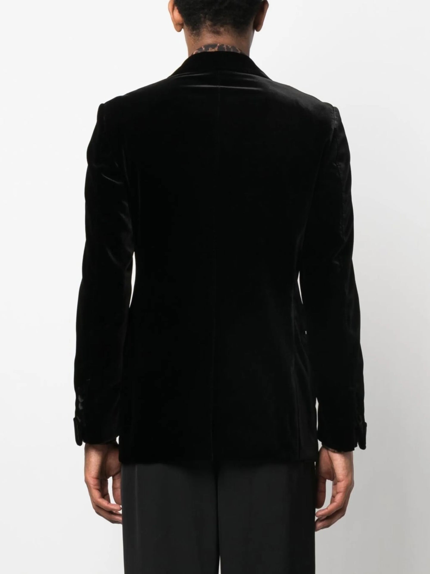 single-breasted velvet blazer
