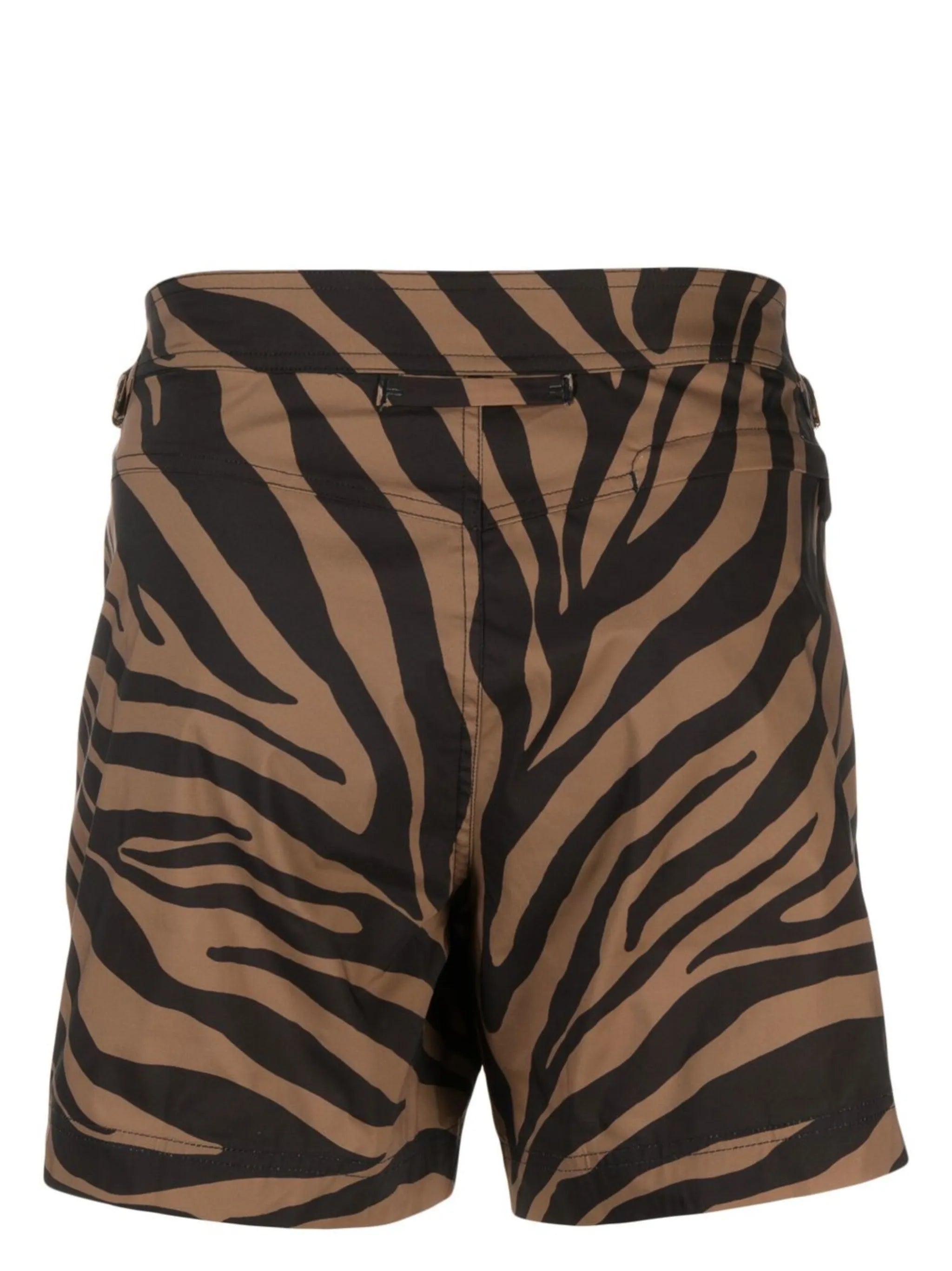 zebra-print swim shorts