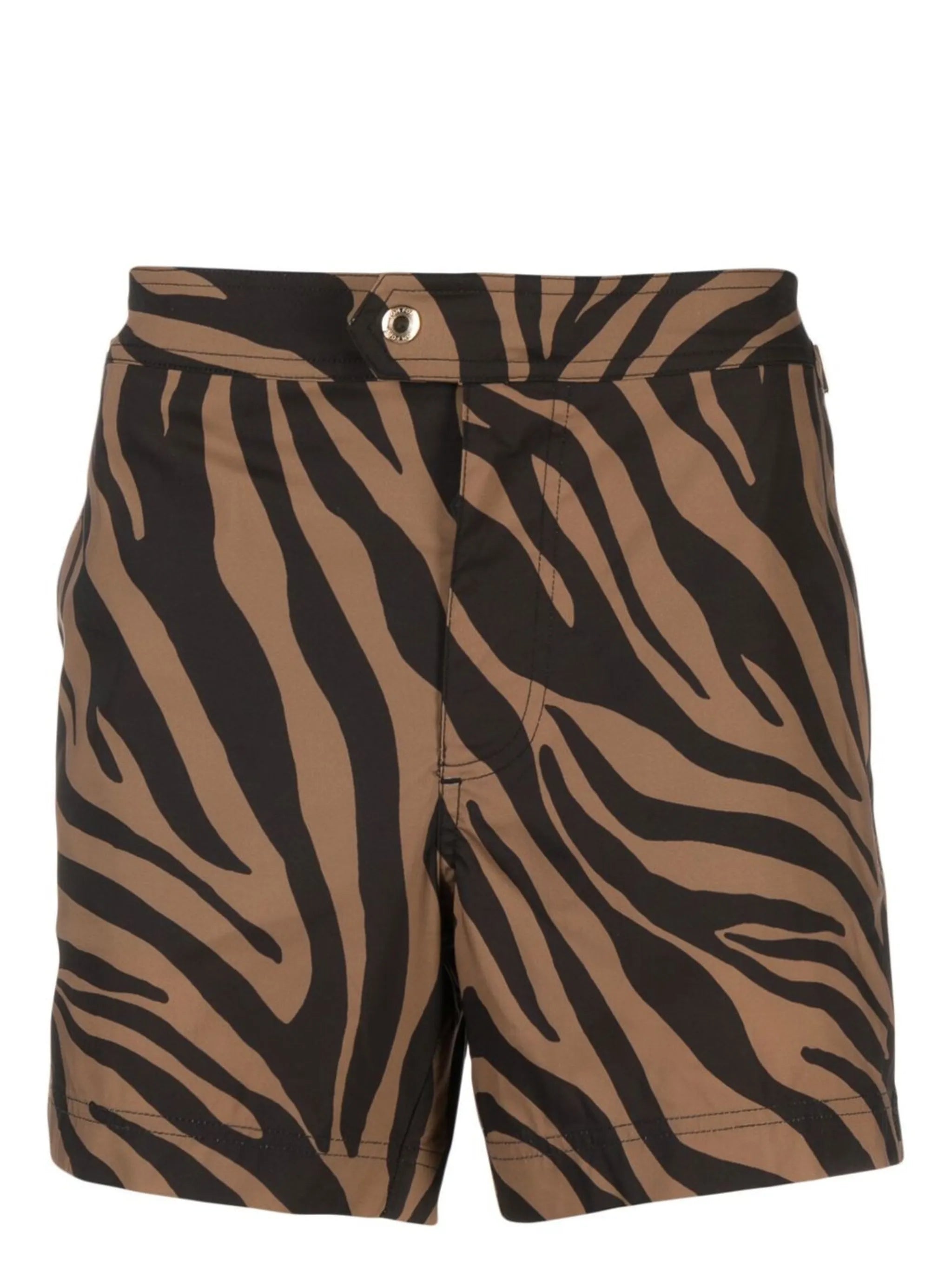 zebra-print swim shorts