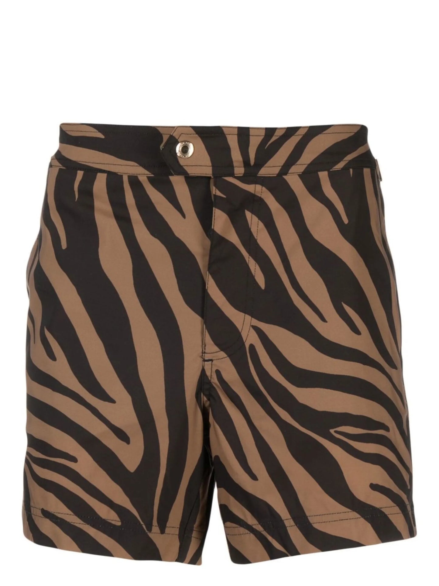 zebra-print swim shorts