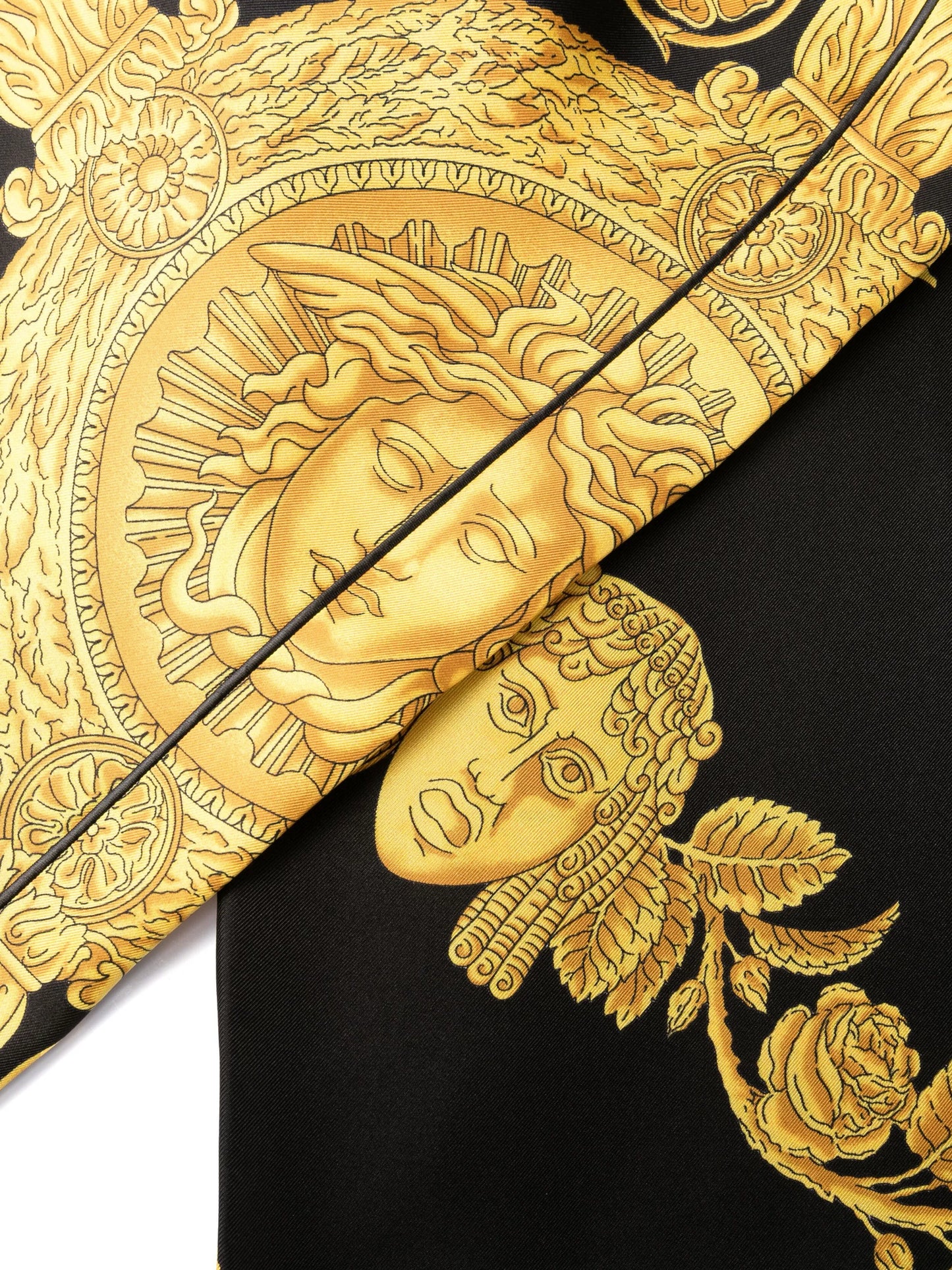 Barocco-print silk trousers