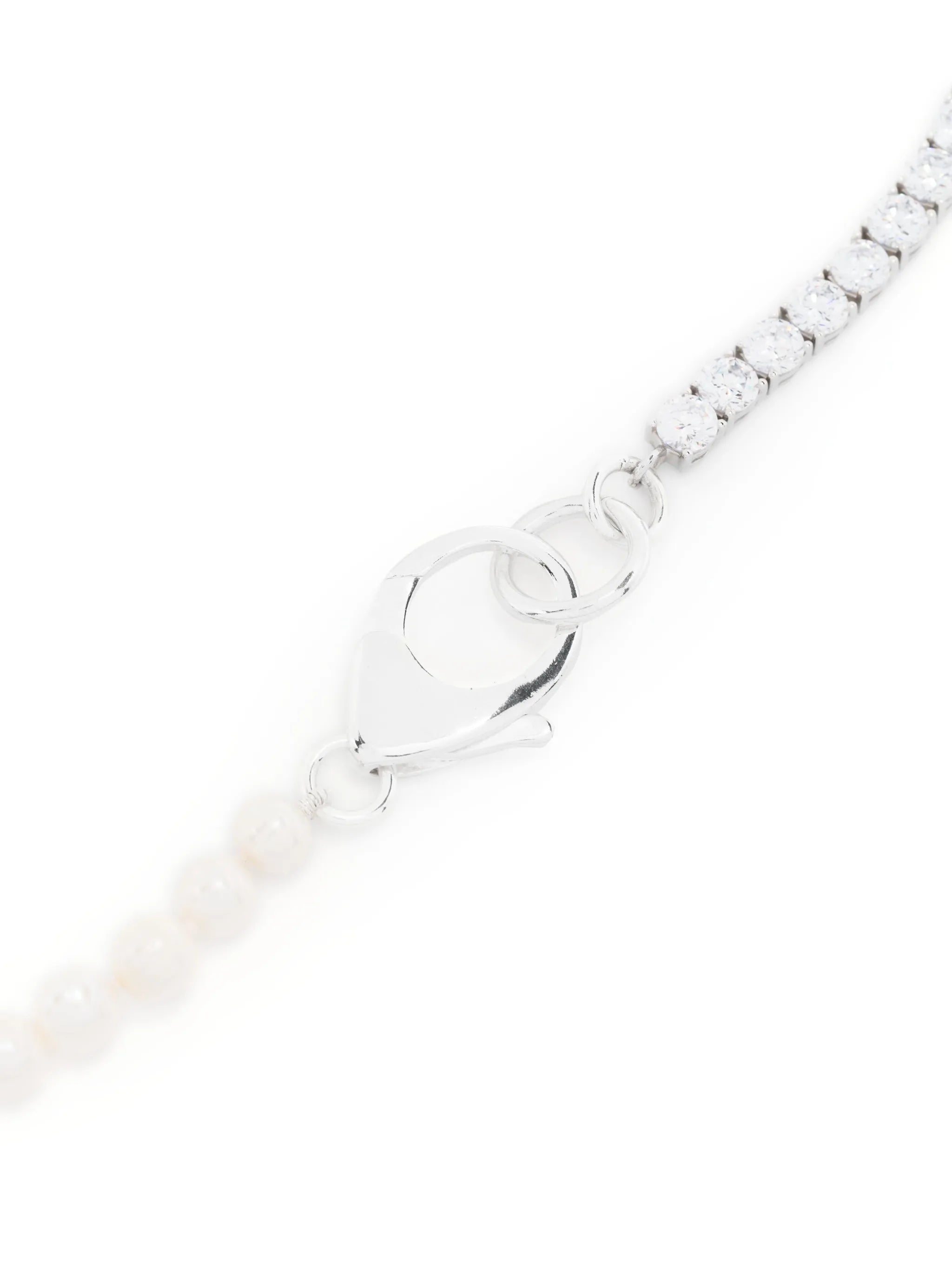 sterling silver pearl tennis necklace