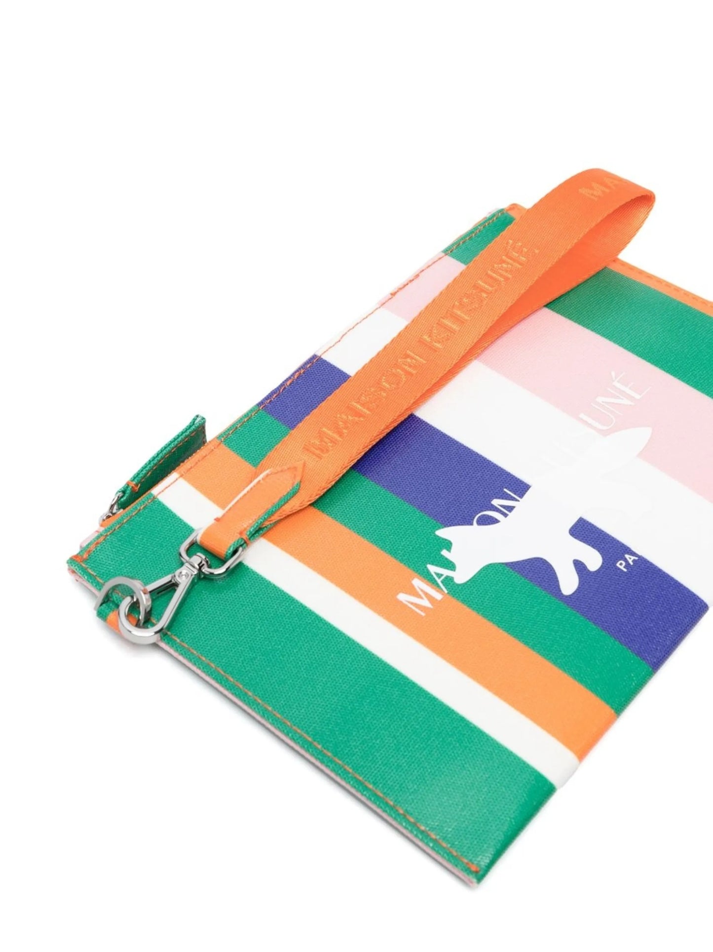 Stripes canvas logo pouch