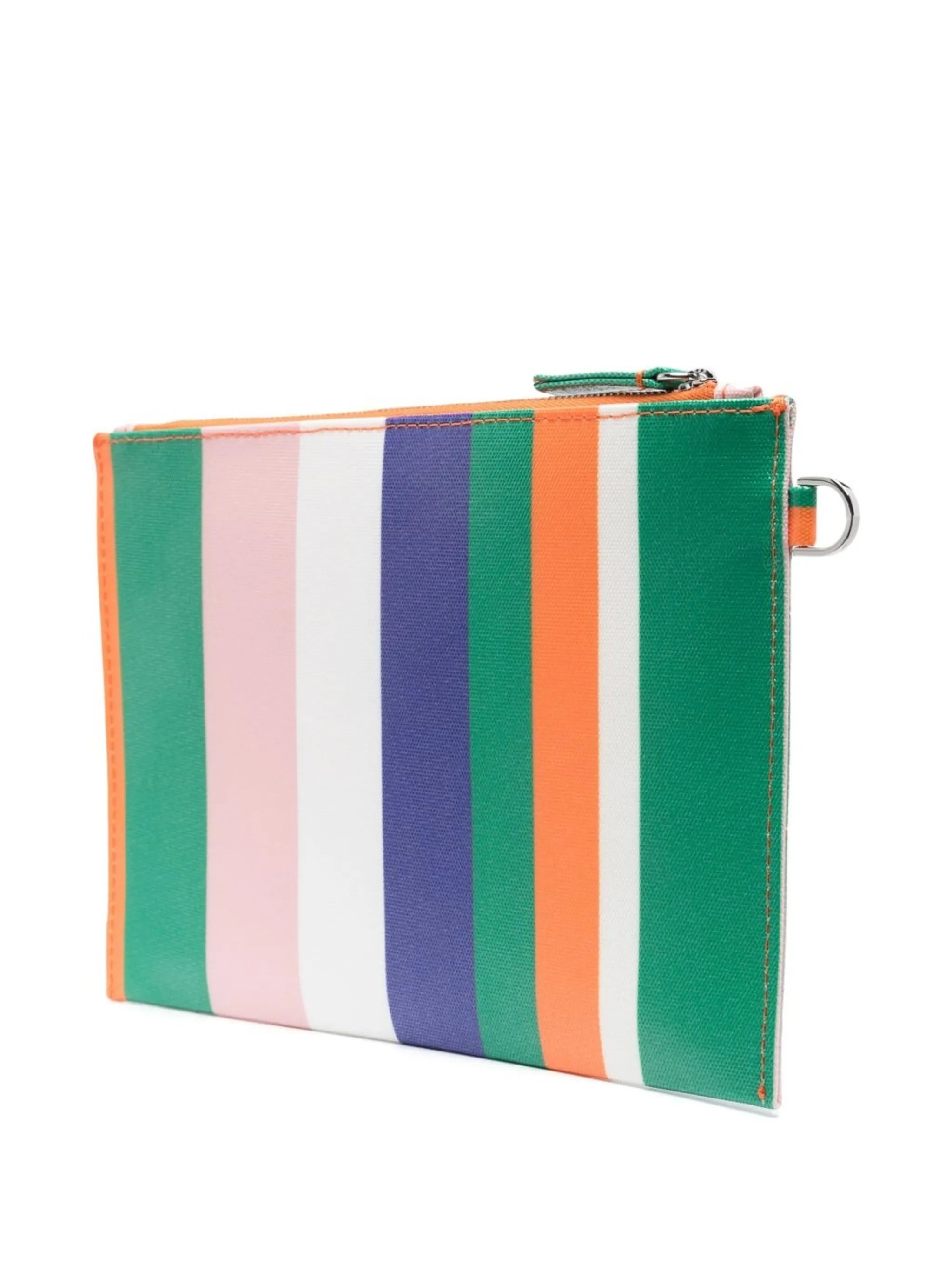 Stripes canvas logo pouch