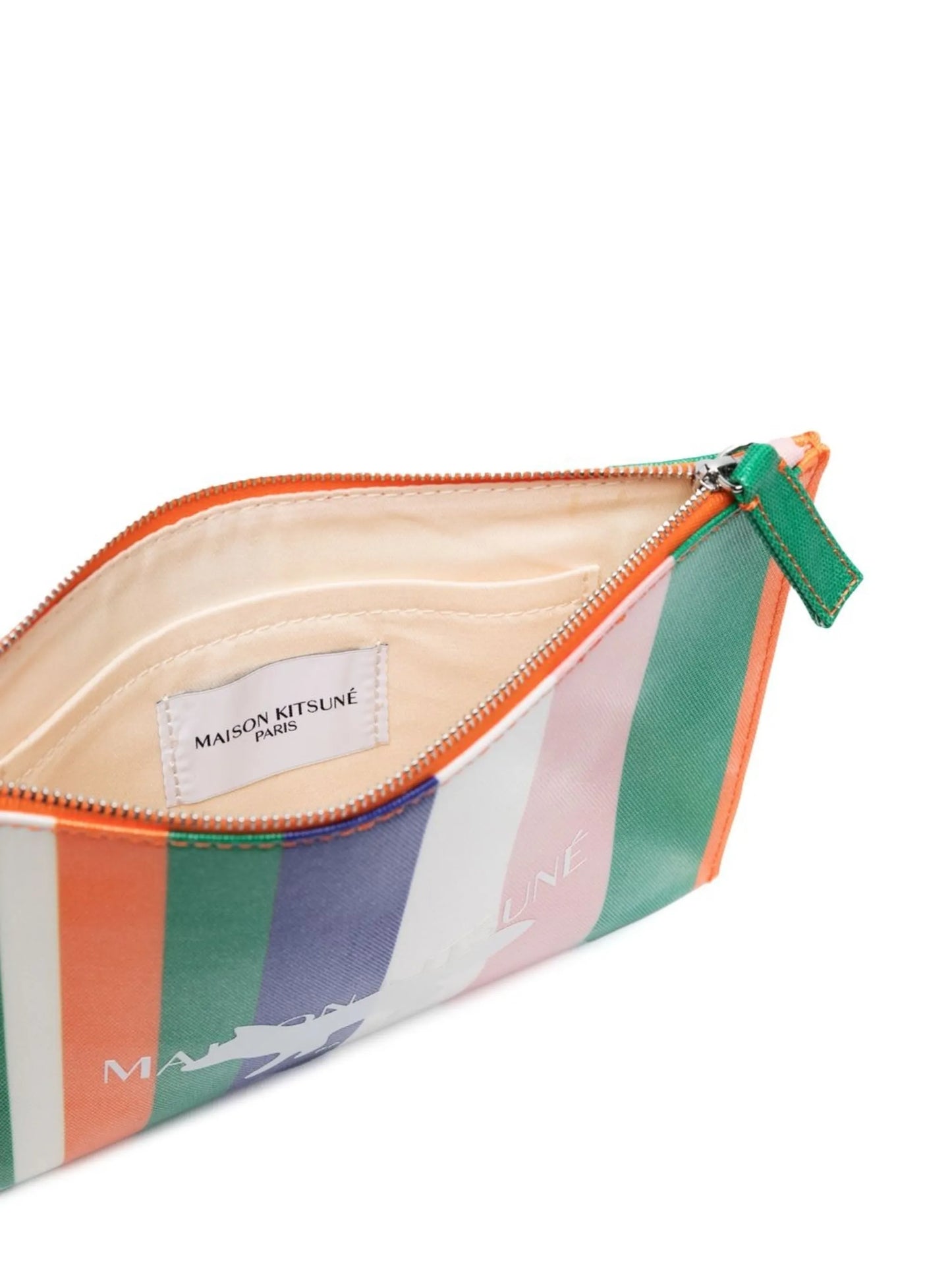 Stripes canvas logo pouch