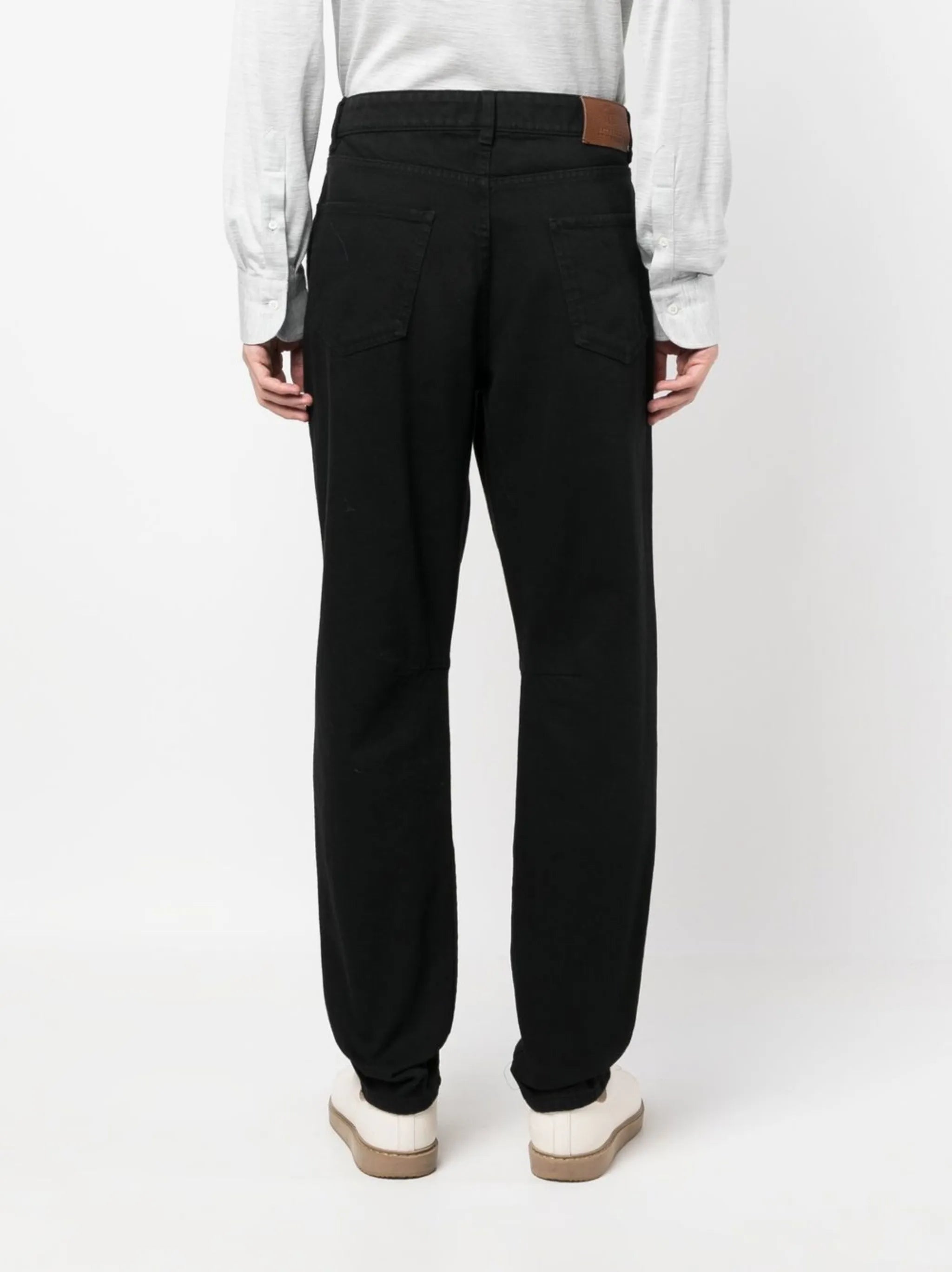 logo-embroidered straight-leg jeans