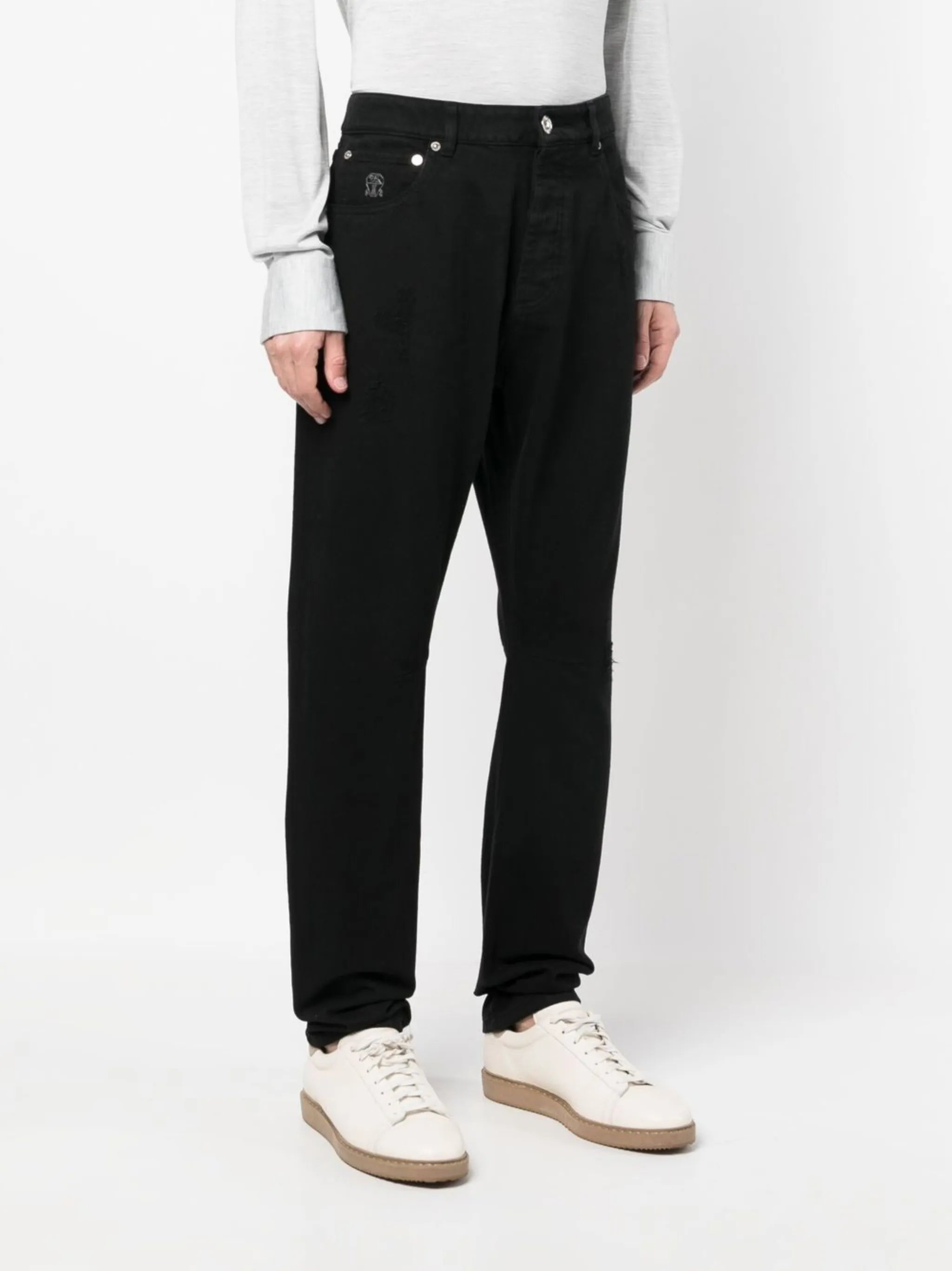 logo-embroidered straight-leg jeans
