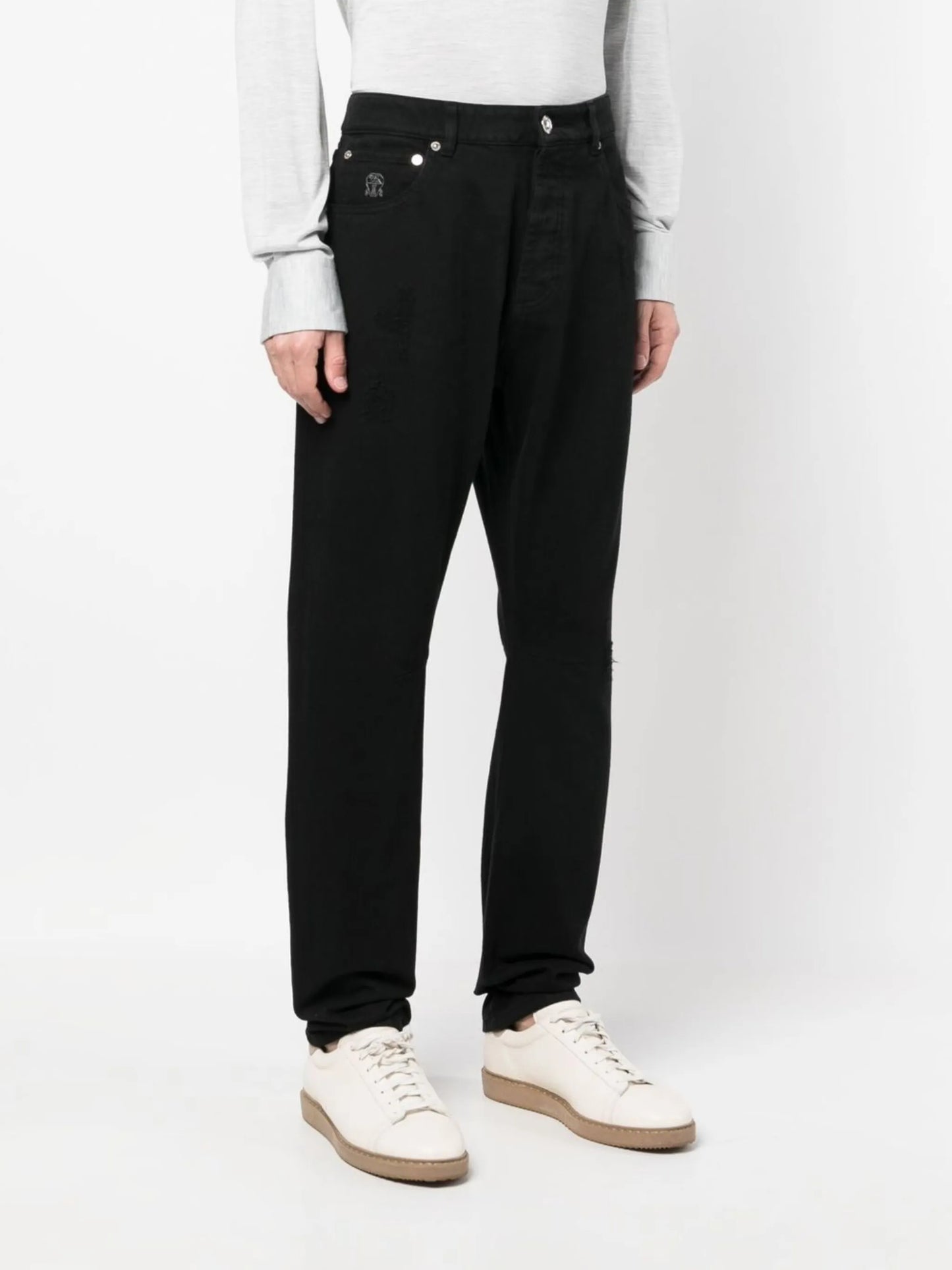 logo-embroidered straight-leg jeans
