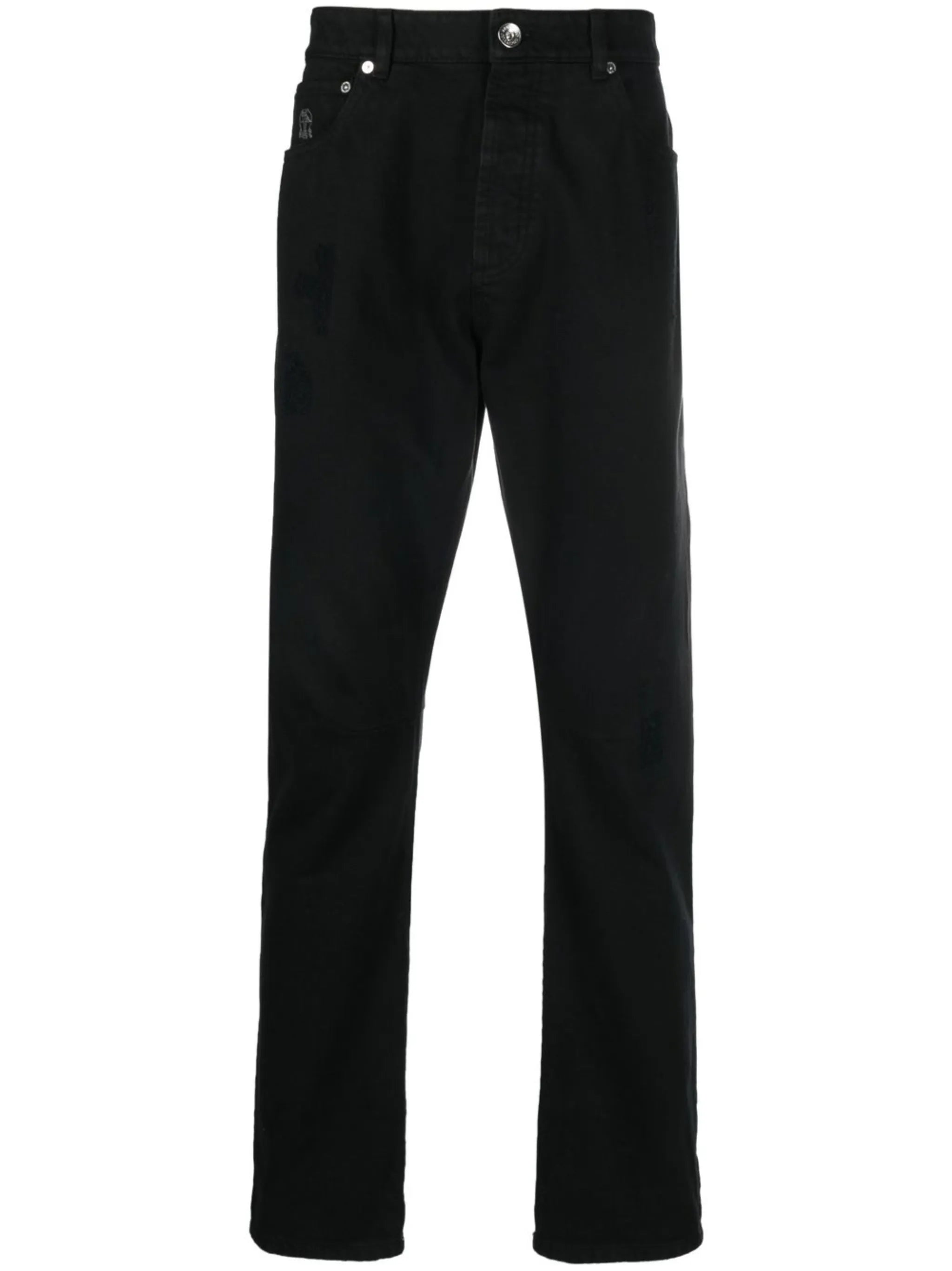 logo-embroidered straight-leg jeans