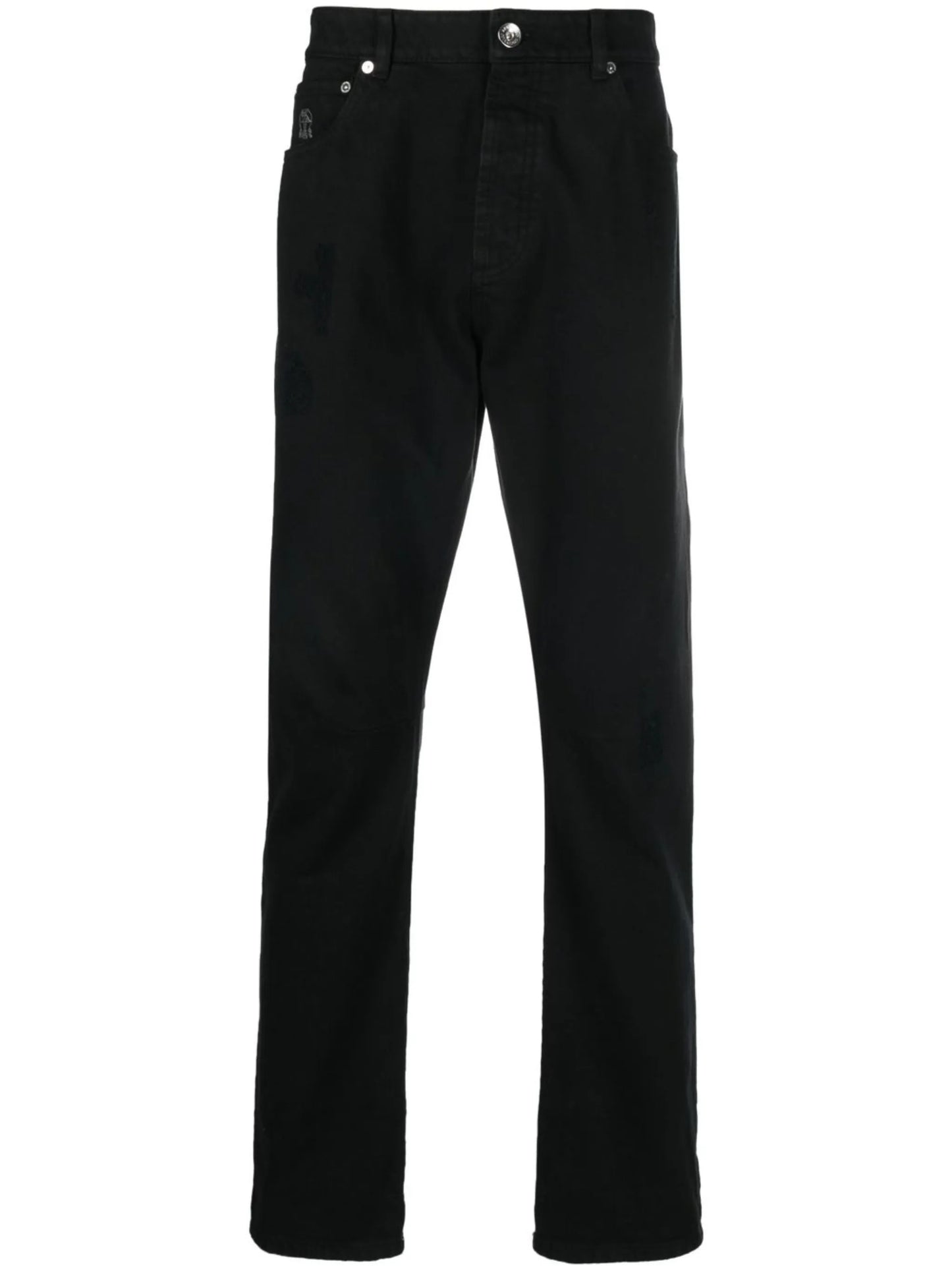 logo-embroidered straight-leg jeans