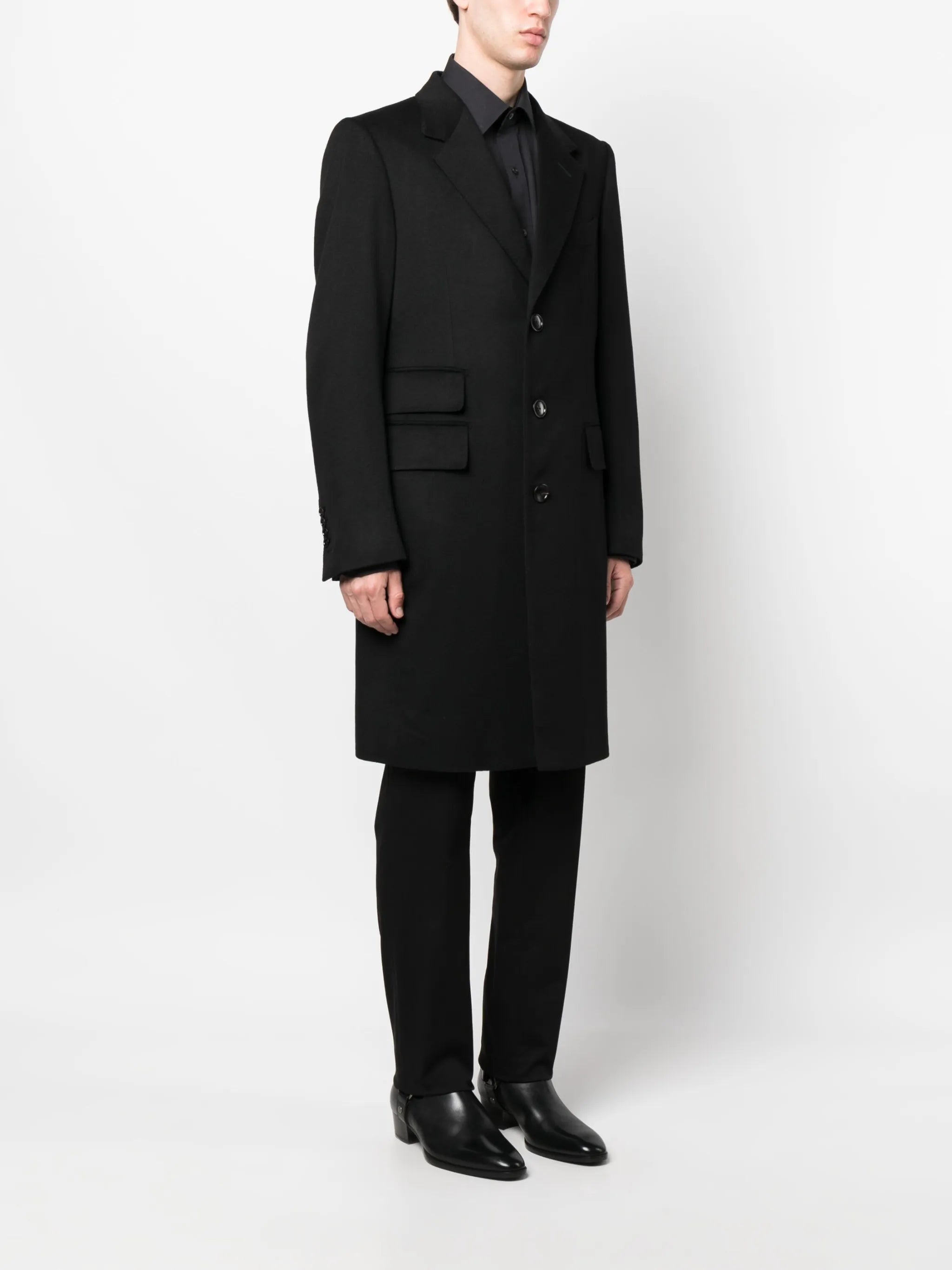 single-breasted cashmere coat