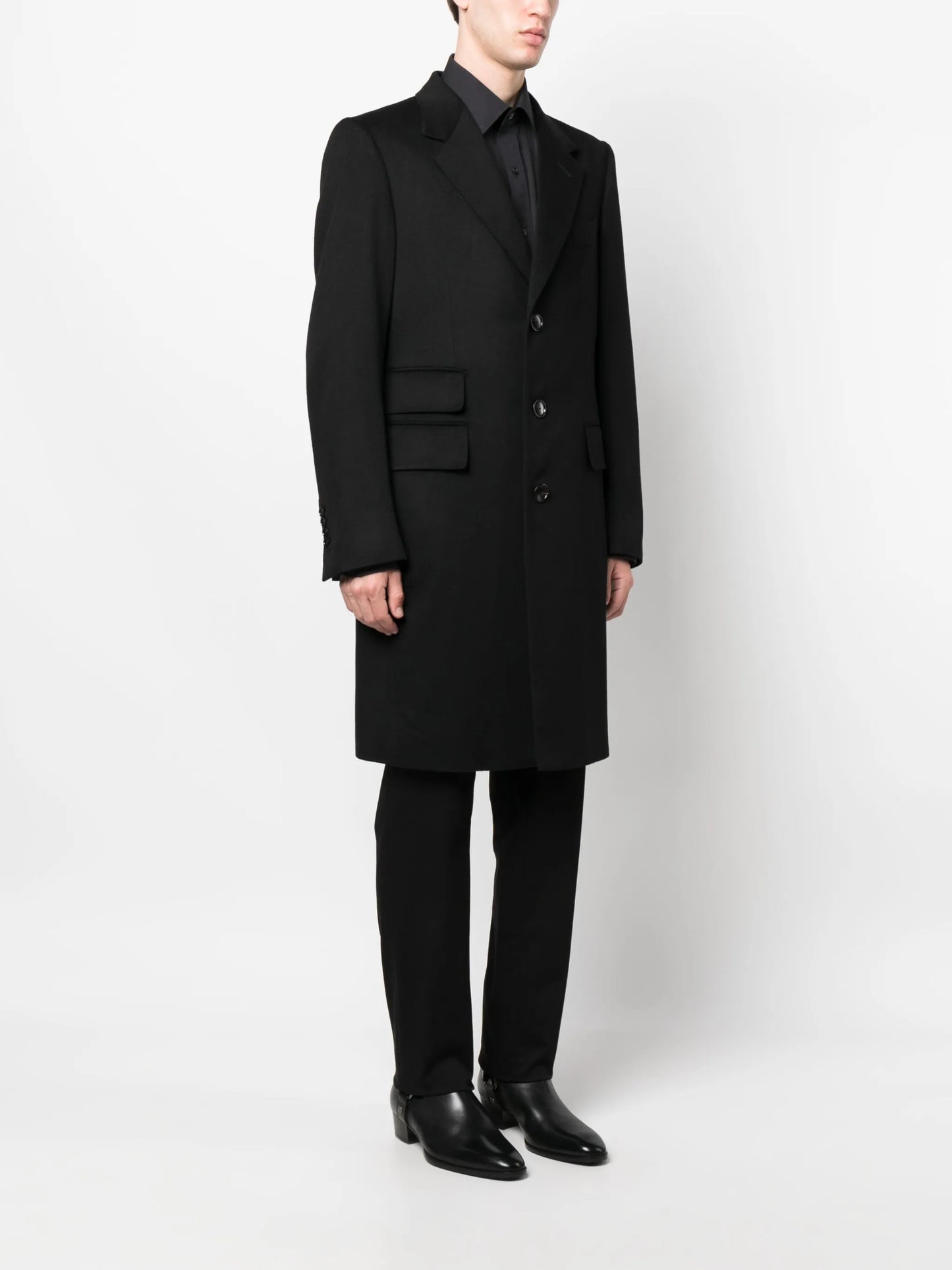 single-breasted cashmere coat
