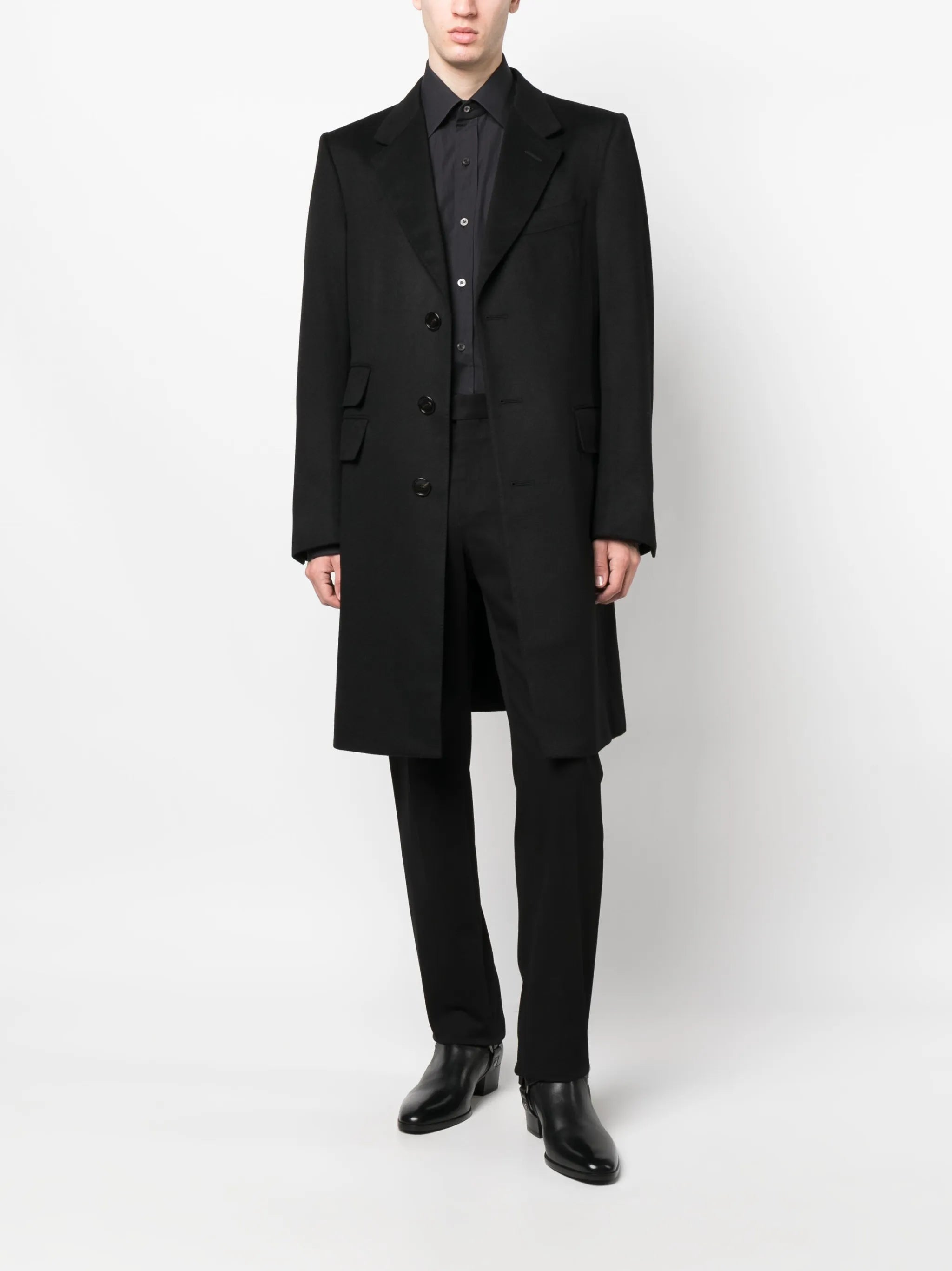 single-breasted cashmere coat