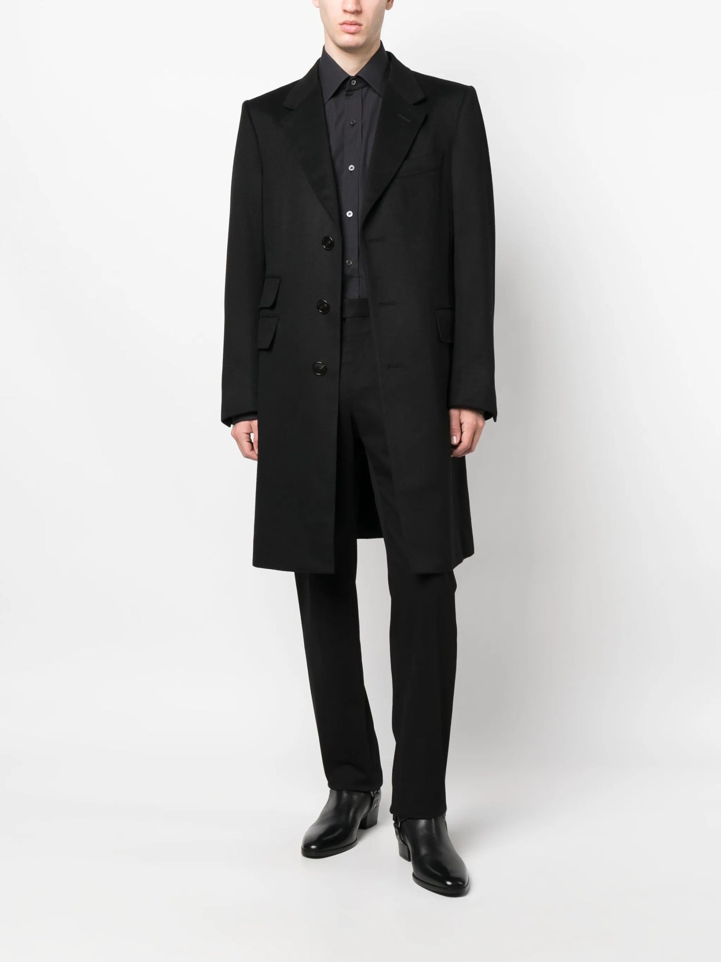 single-breasted cashmere coat