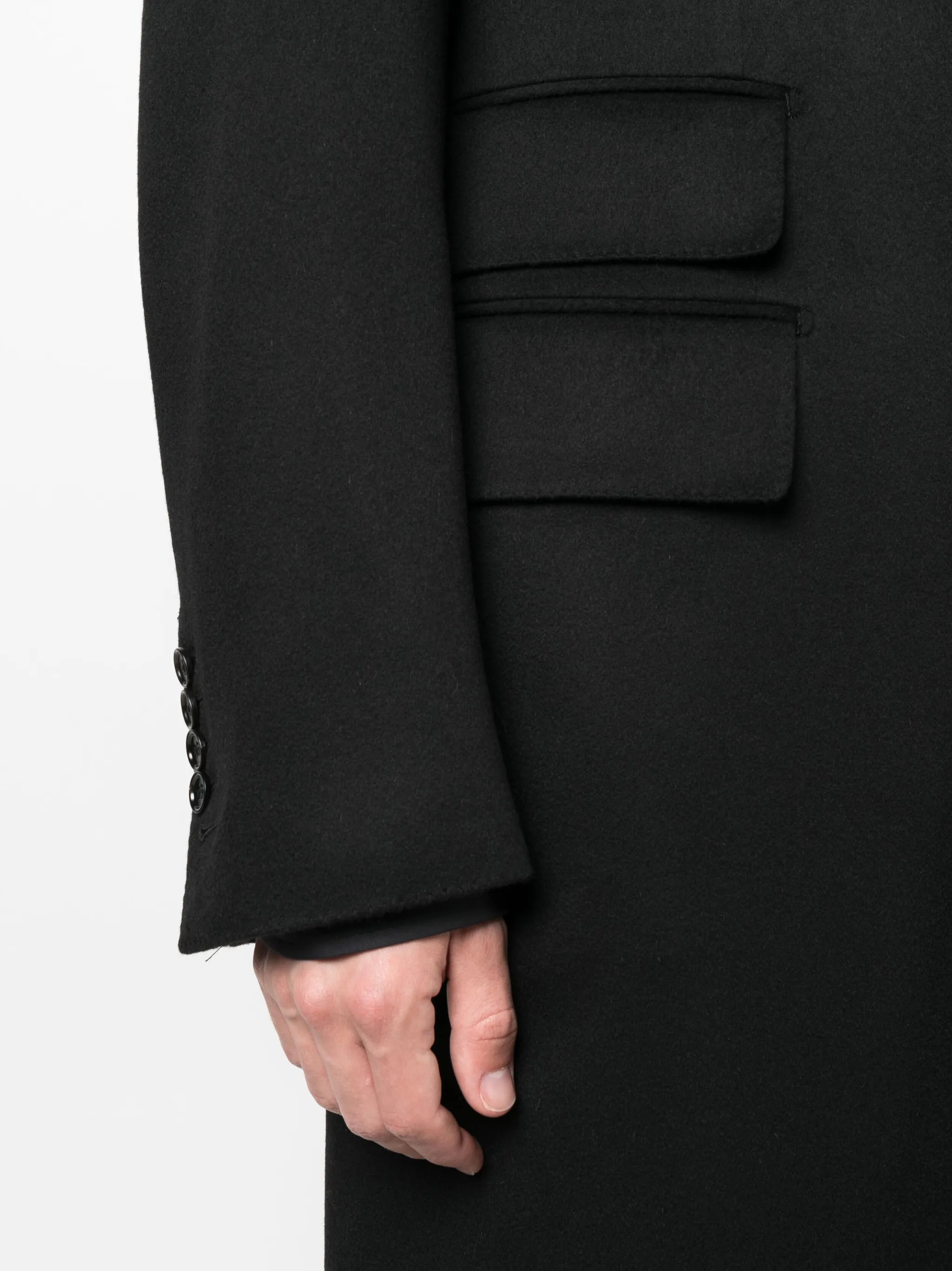 single-breasted cashmere coat