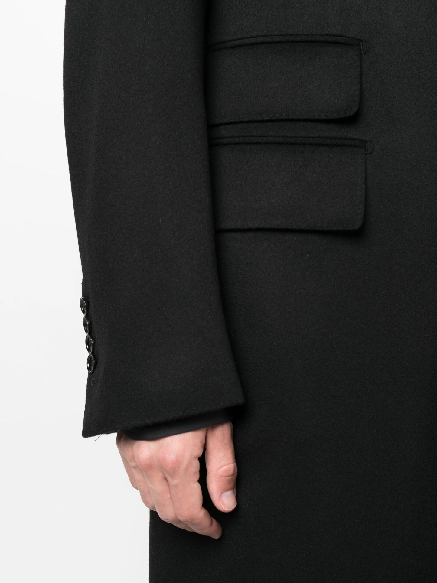 single-breasted cashmere coat