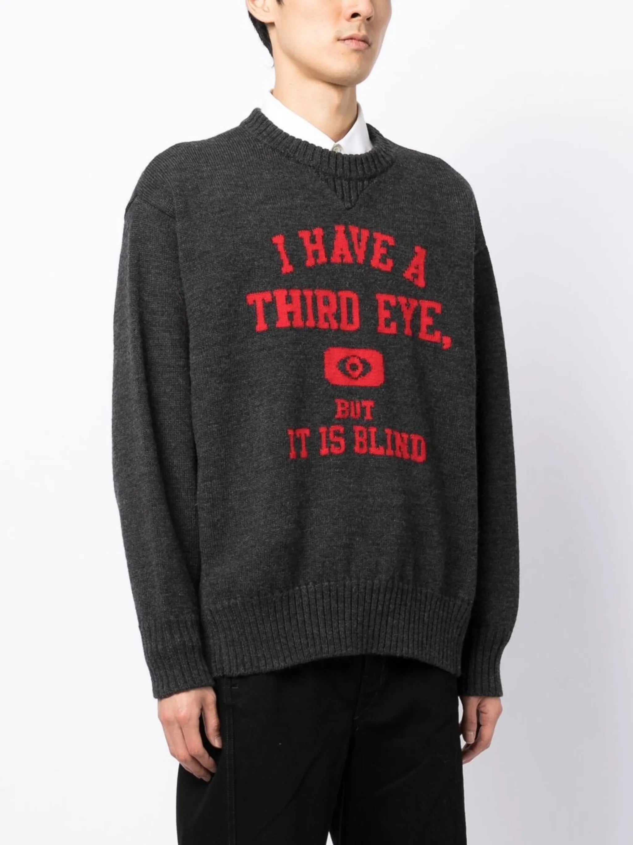 slogan-print wool jumper