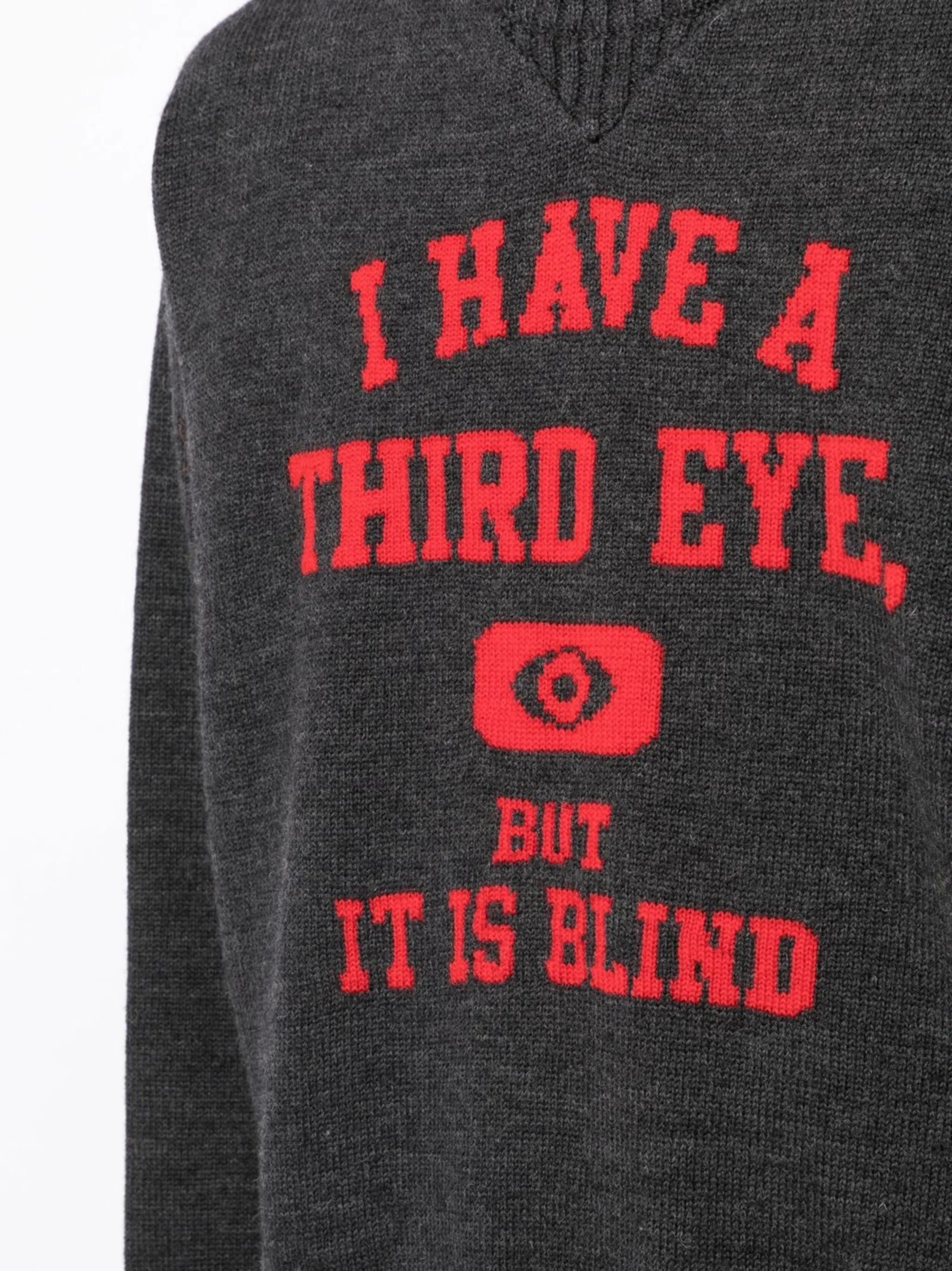 slogan-print wool jumper