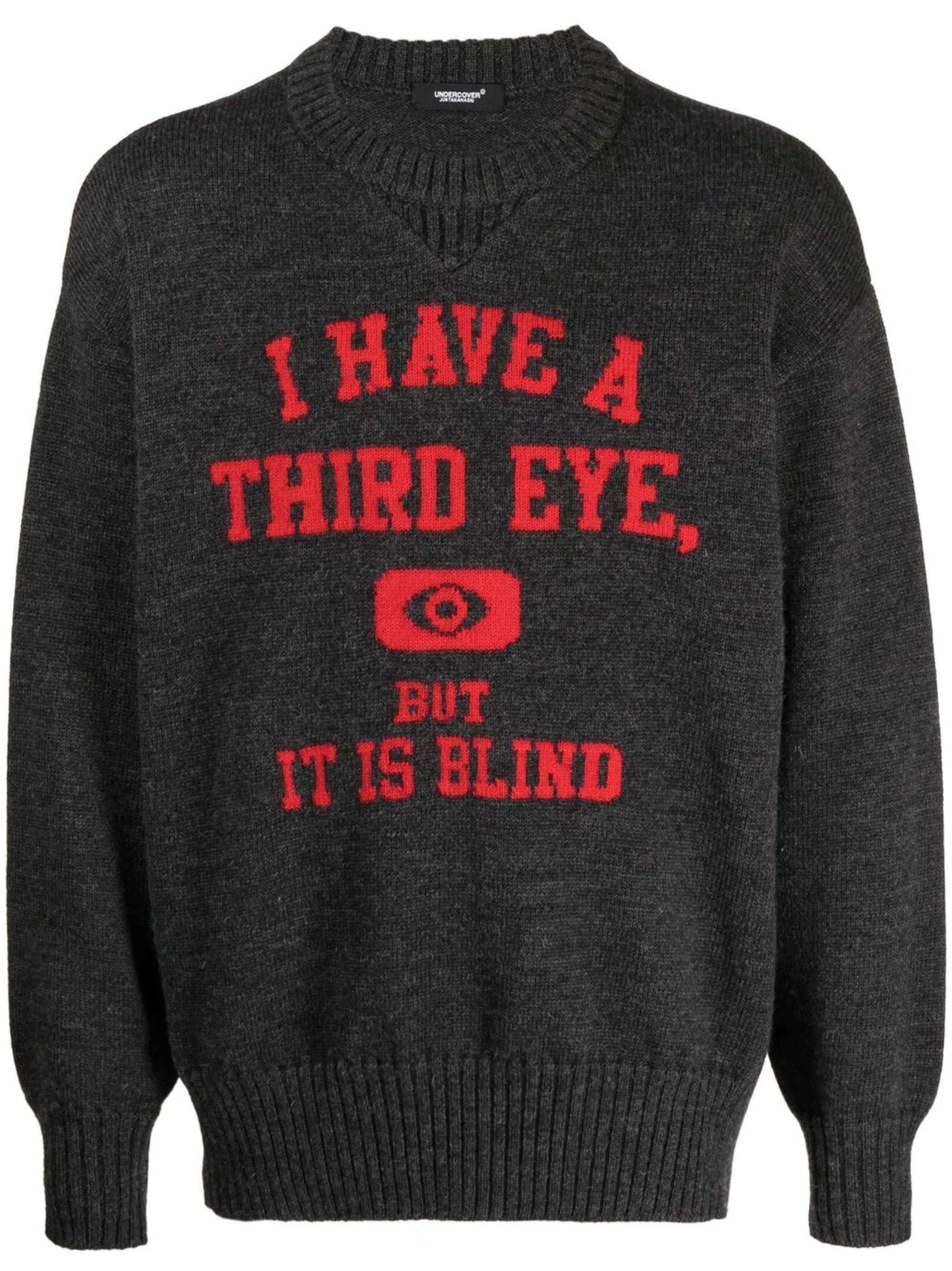 slogan-print wool jumper