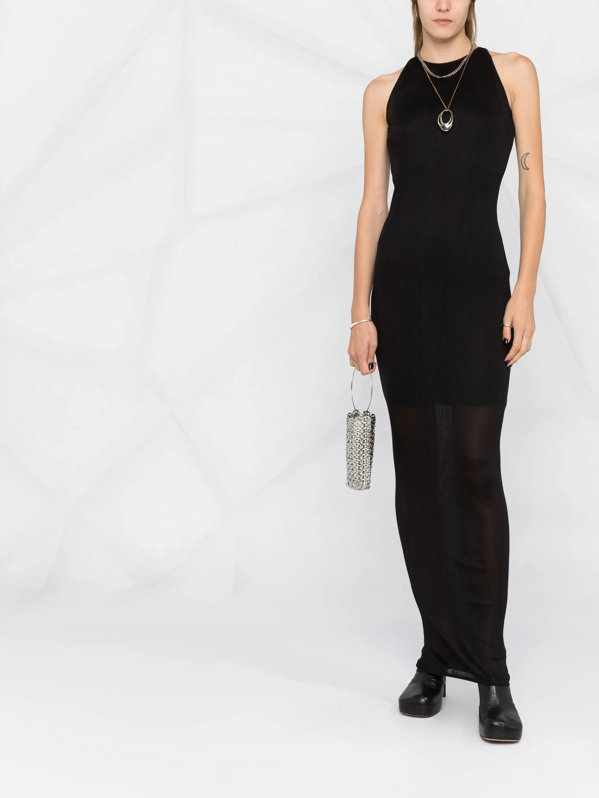 ribbed-knit sleeveless dress